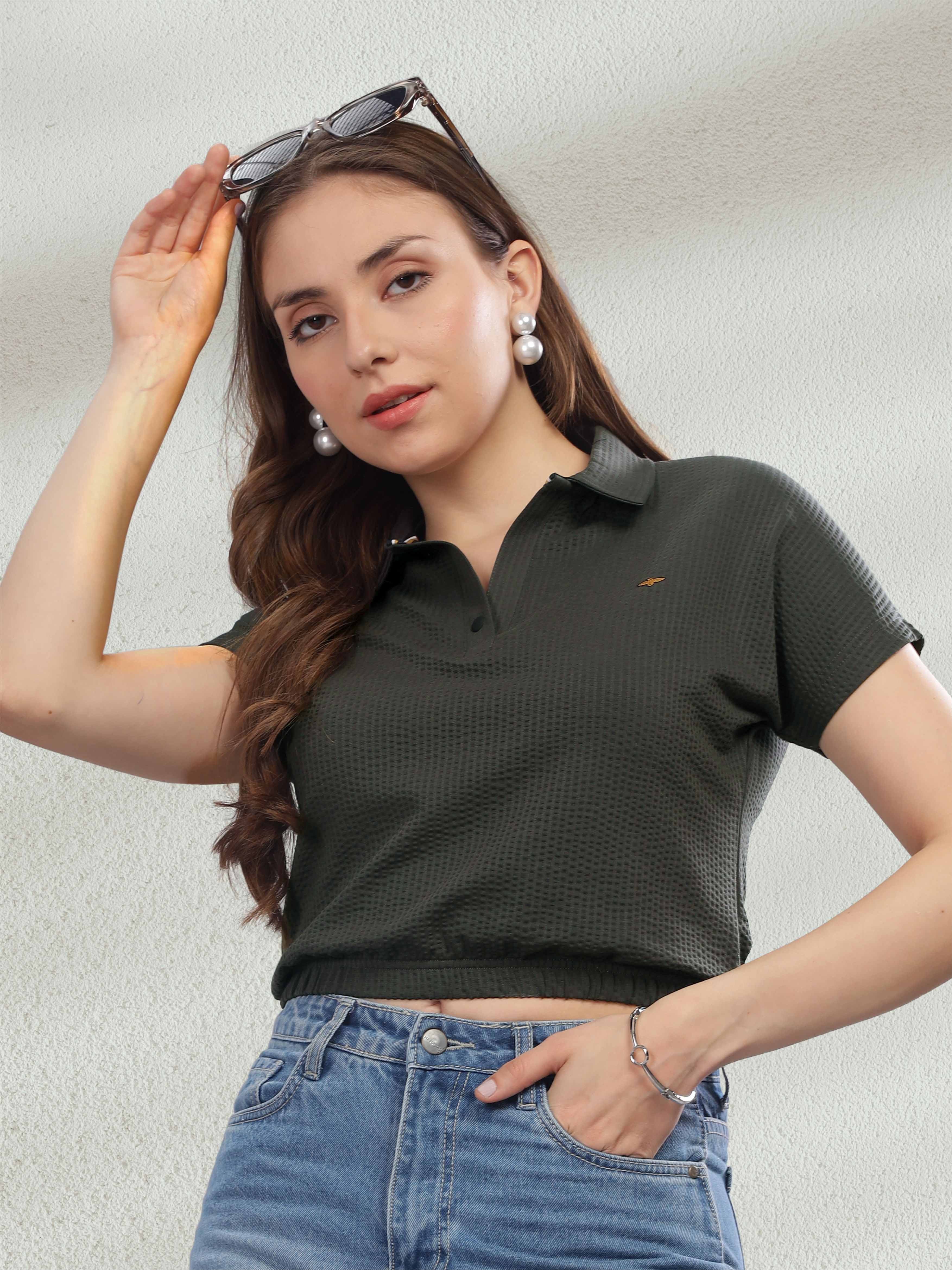 Dark Grey Women's Crop Tops - Image 6