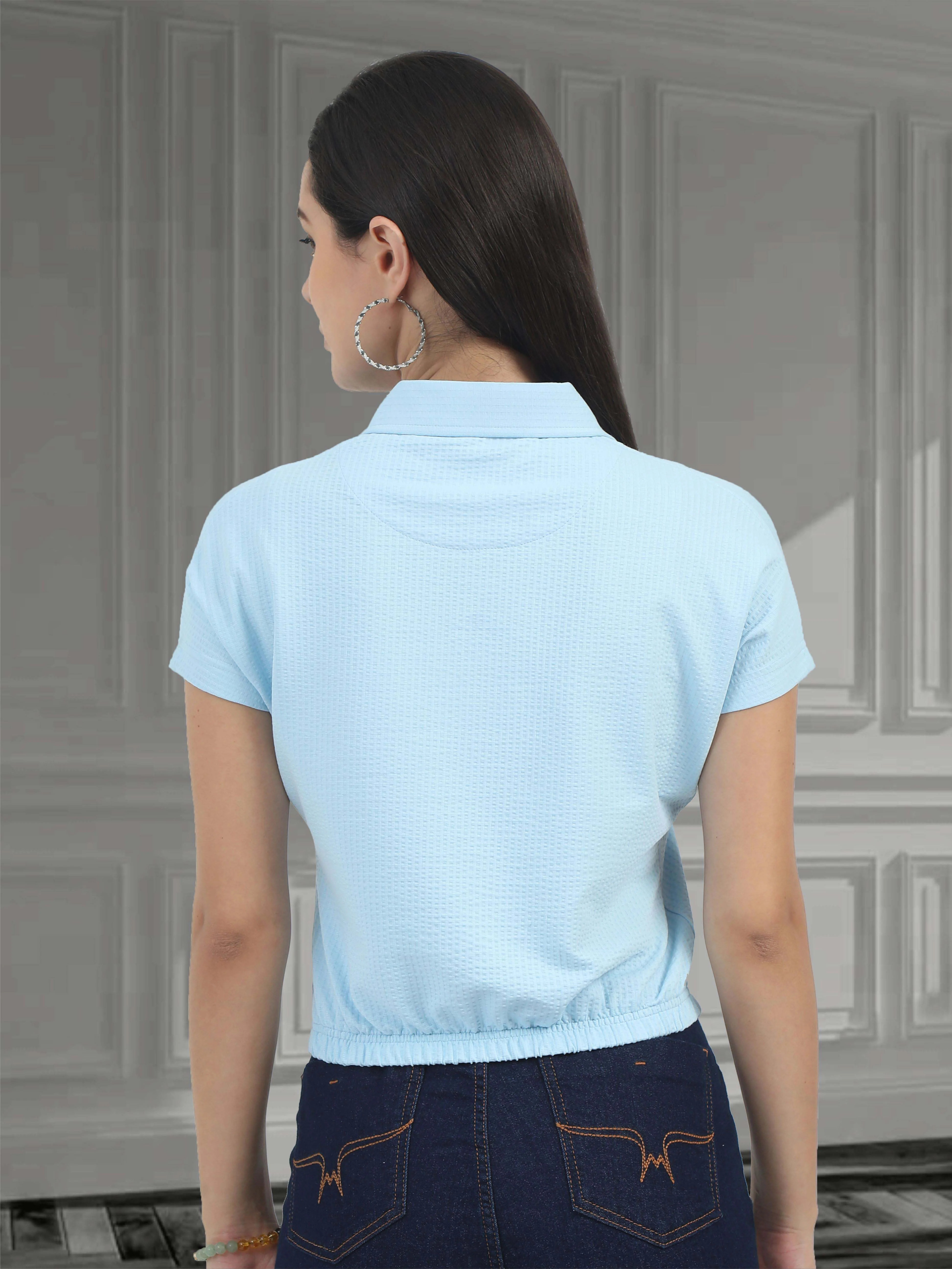 Ice Blue Women's Crop Tops - Image 3