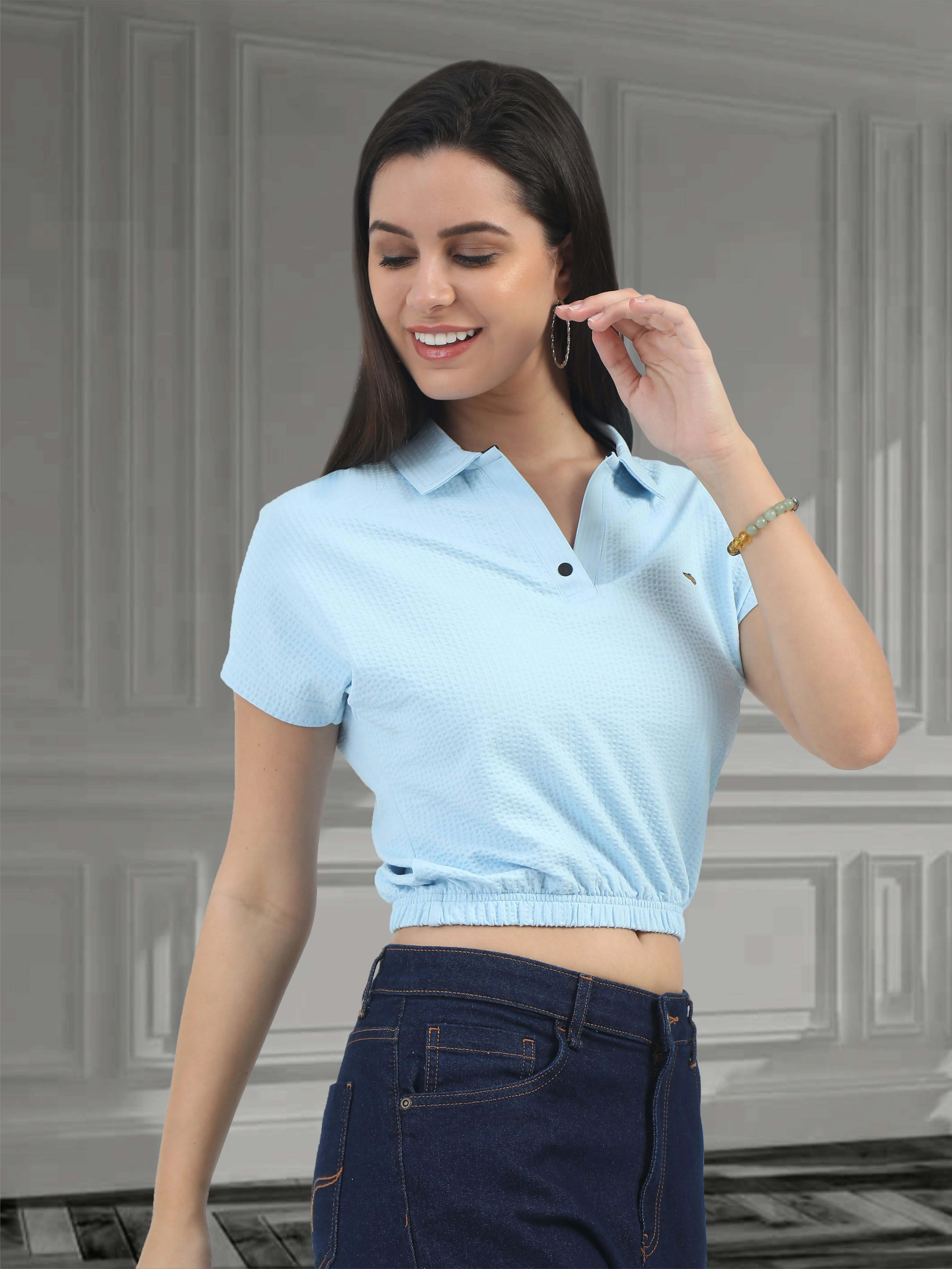 Ice Blue Women's Crop Tops - Image 4