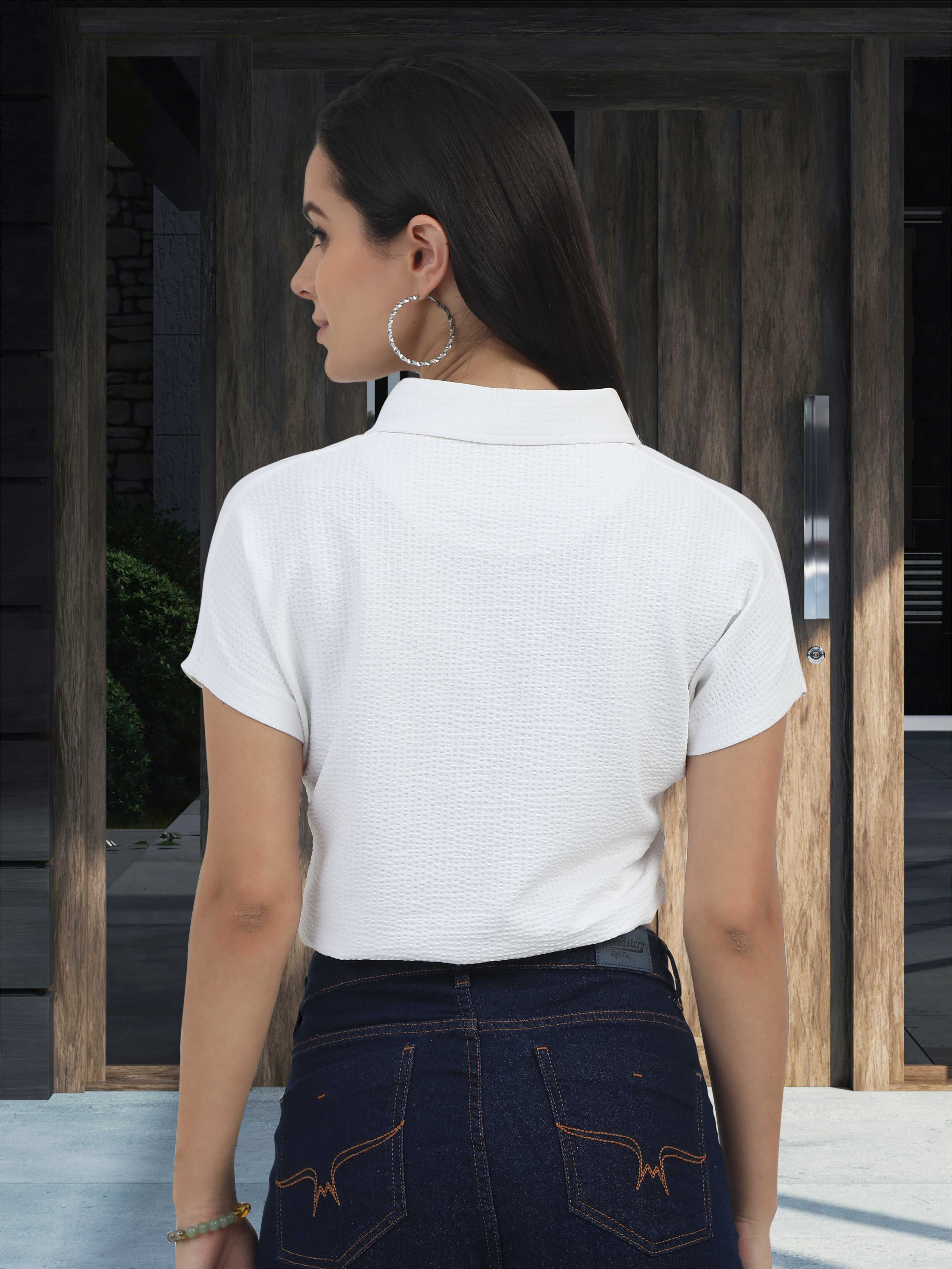 White Women's Crop Tops - Image 3