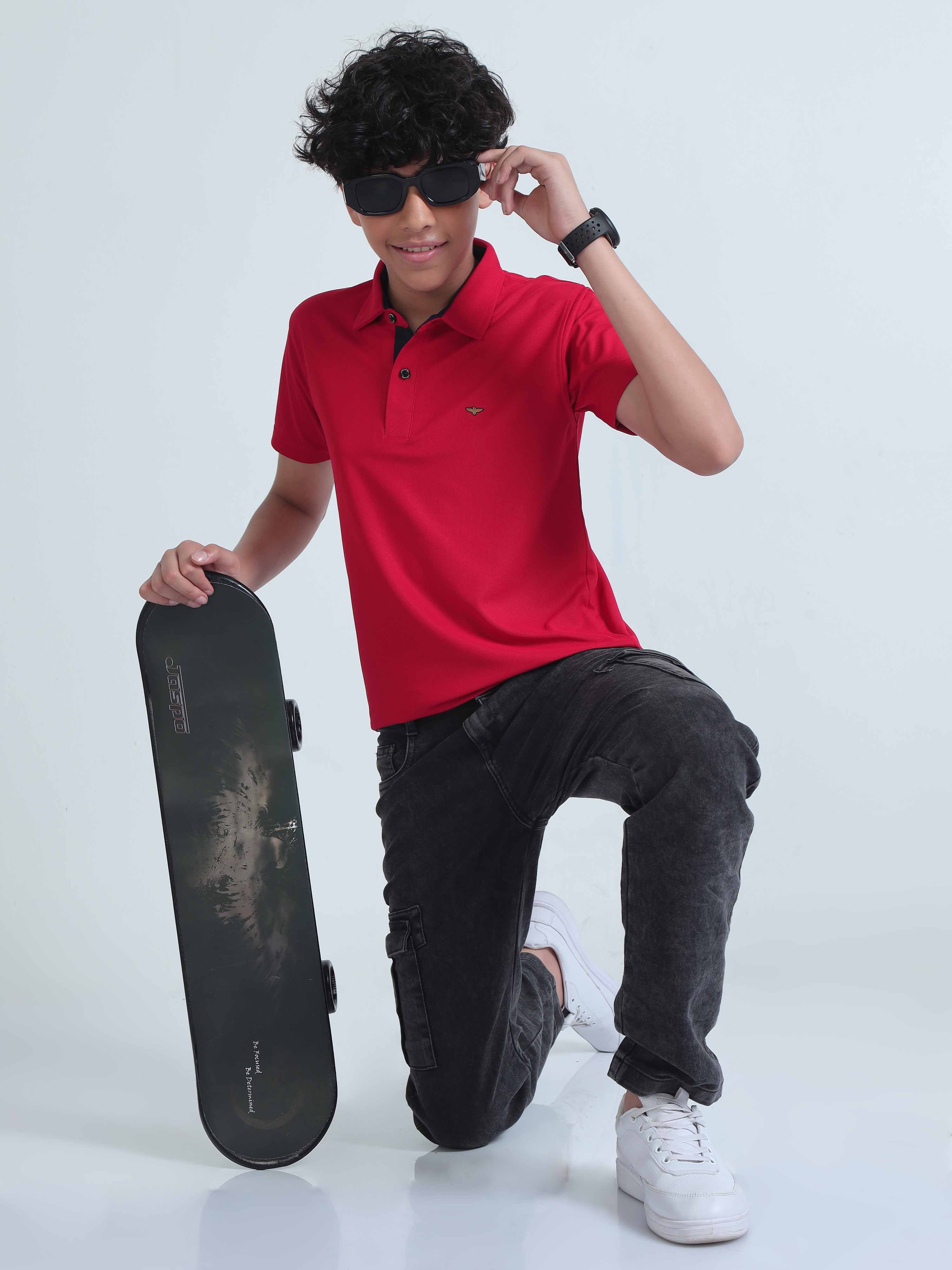 Red Premium Polo T-Shirts - Image 7