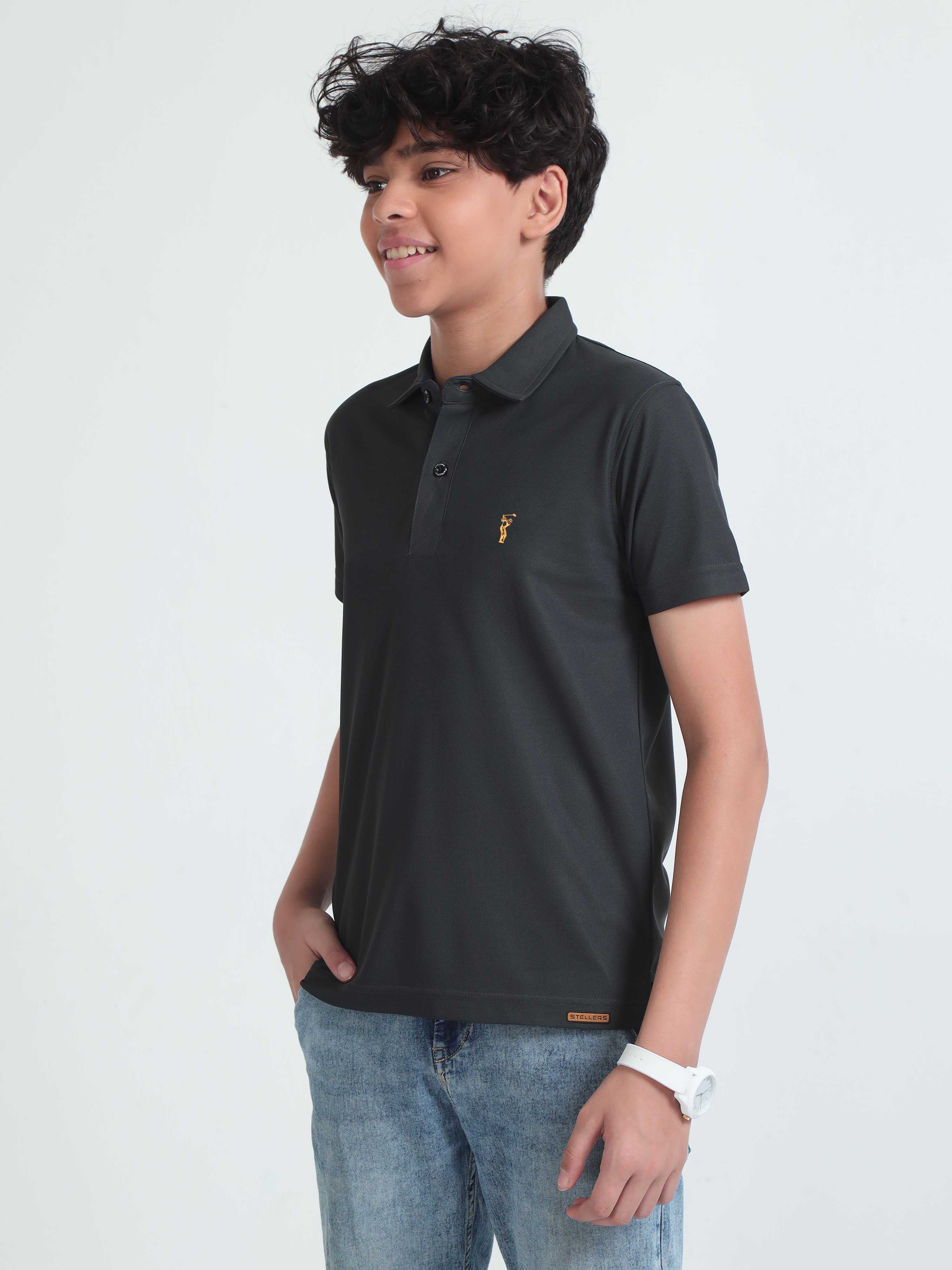 Dark Grey Premium Golf Polo T-Shirt - Image 3