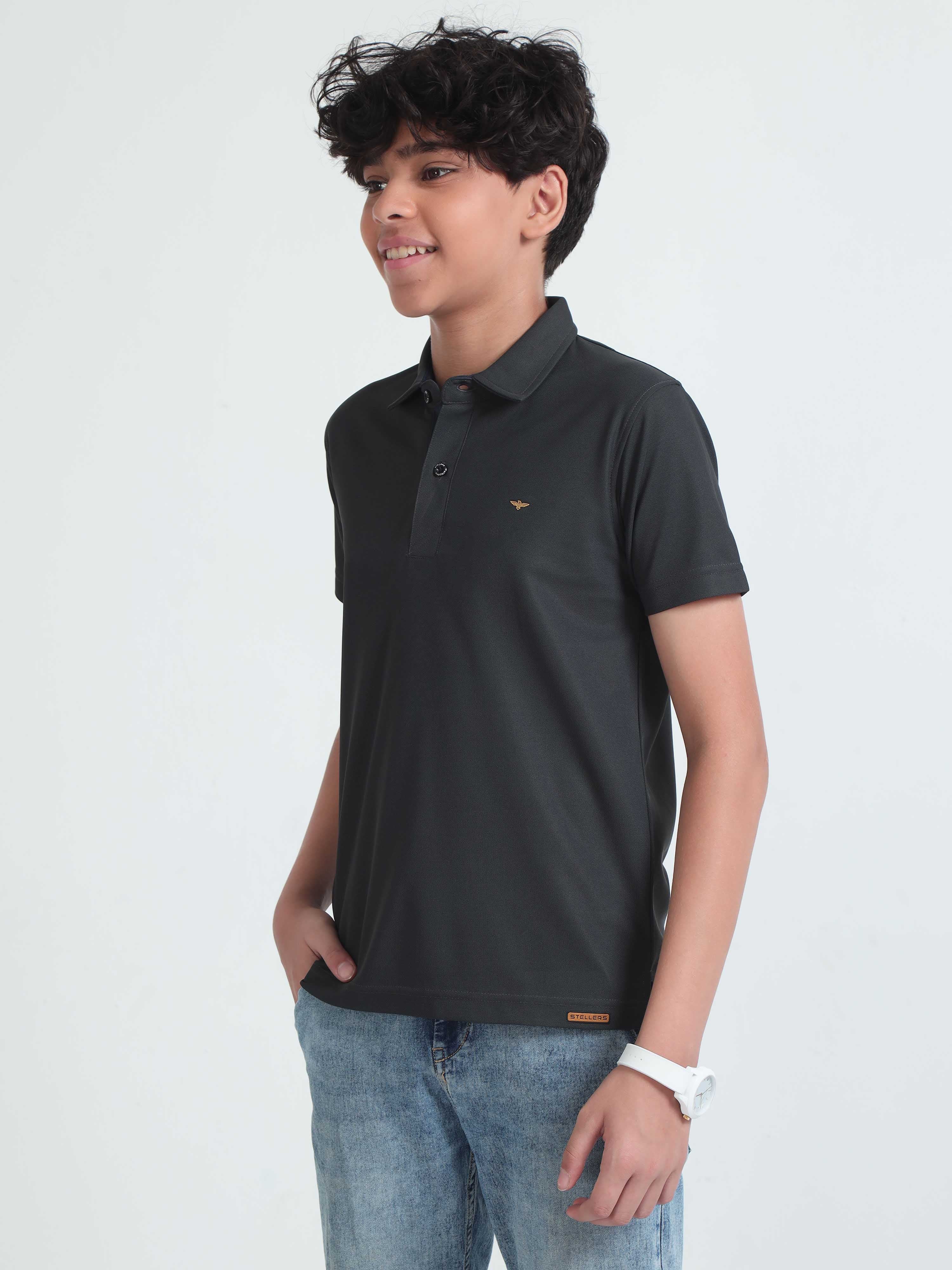 Dark Grey Premium Polo T-Shirts - Image 3