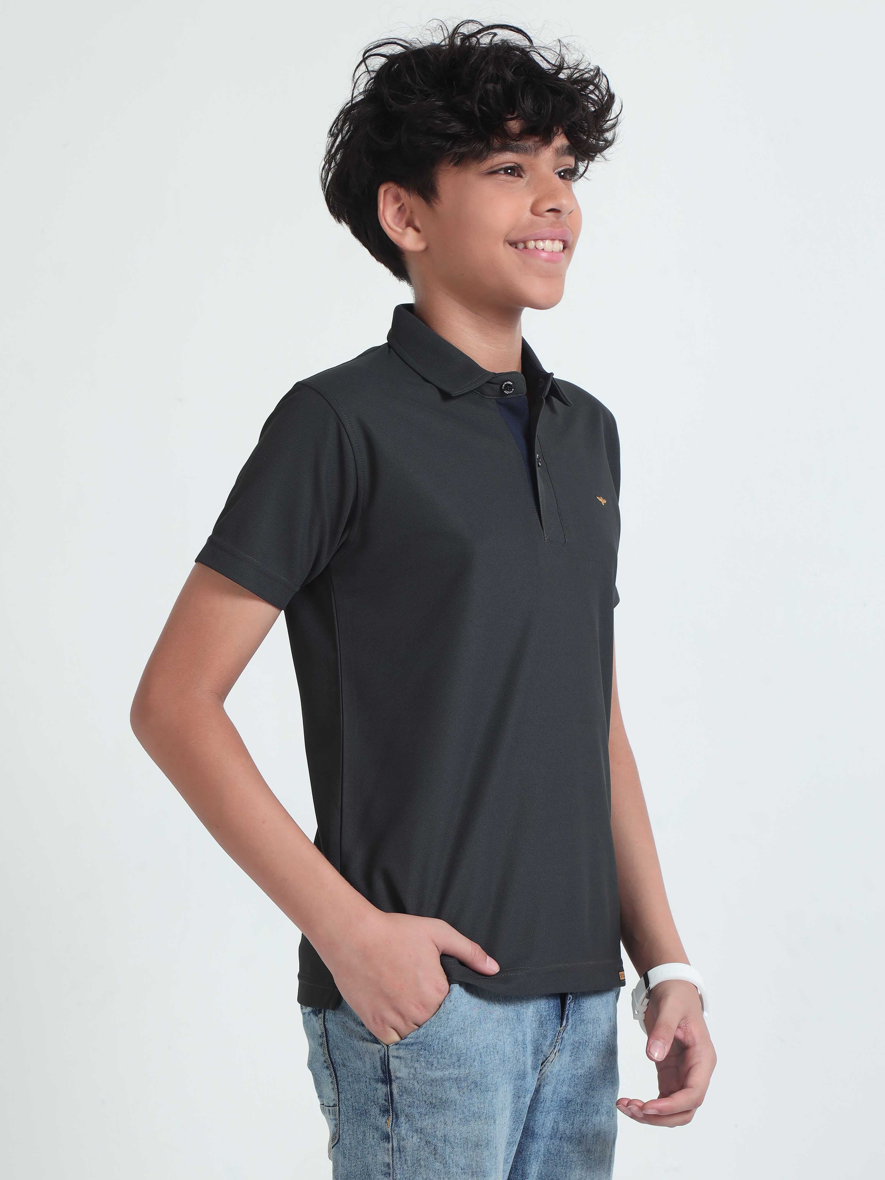 Dark Grey Premium Polo T-Shirts - Image 4
