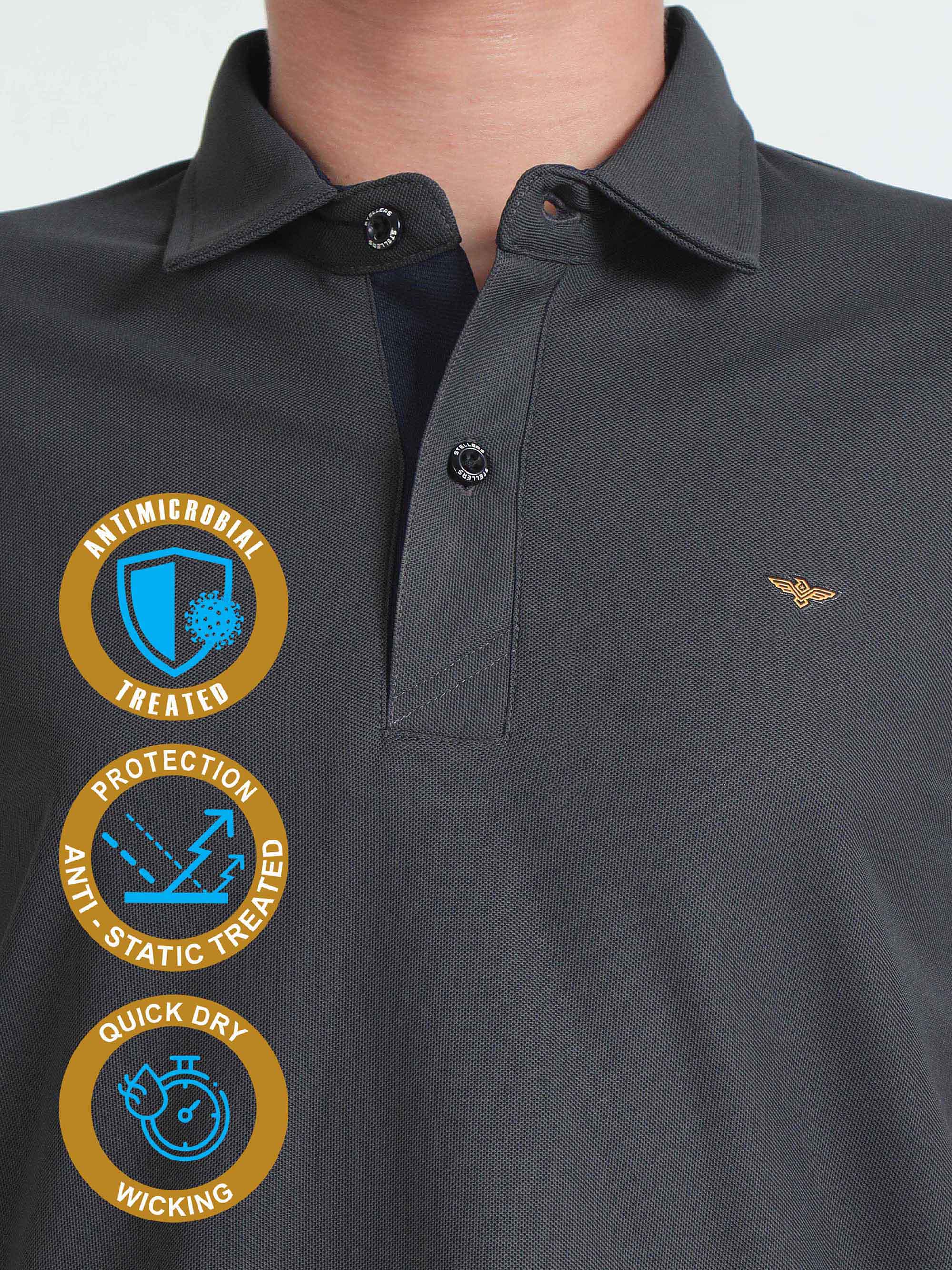 Dark Grey Premium Polo T-Shirts - Image 6