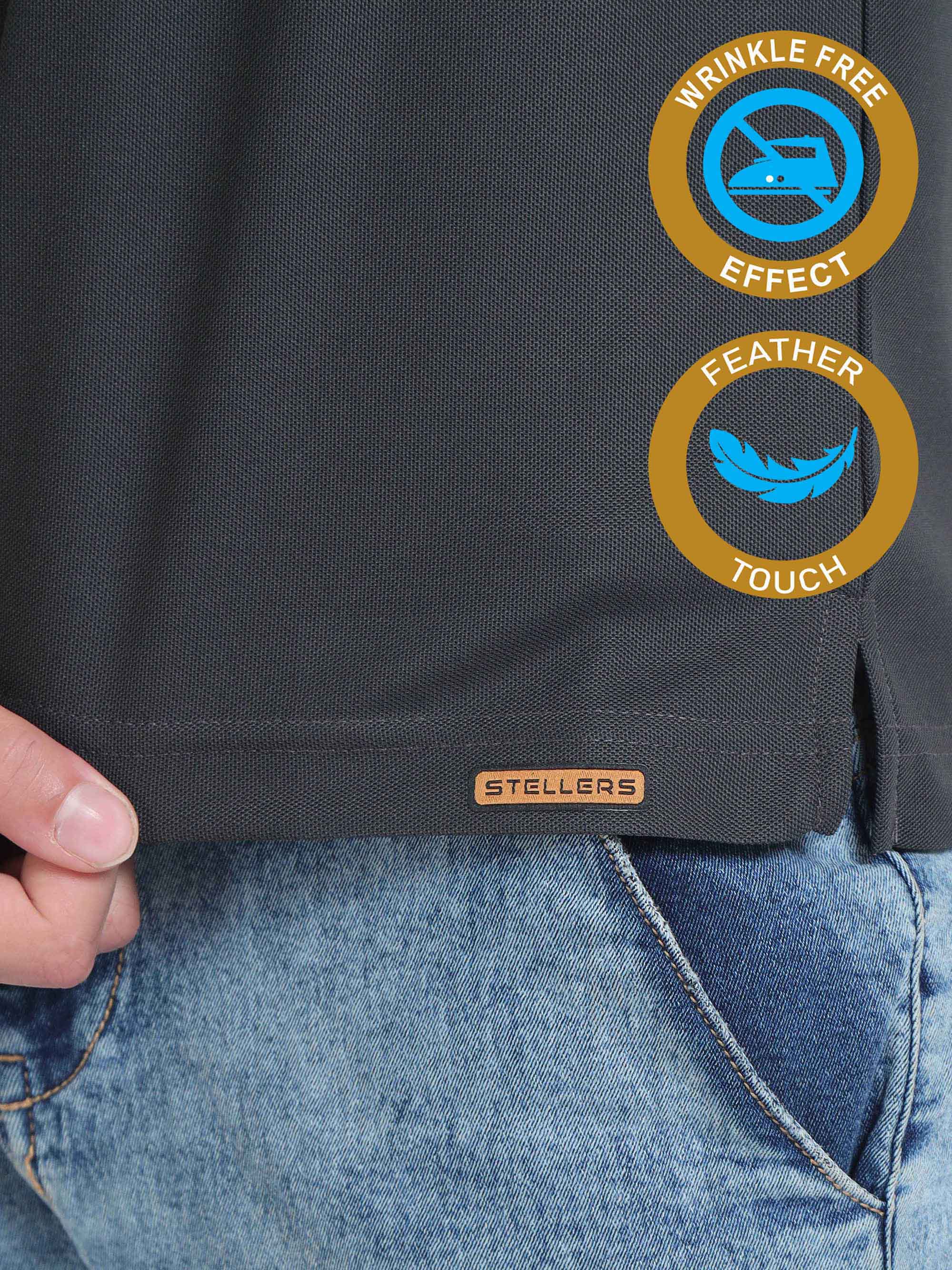 Dark Grey Premium Polo T-Shirts - Image 7