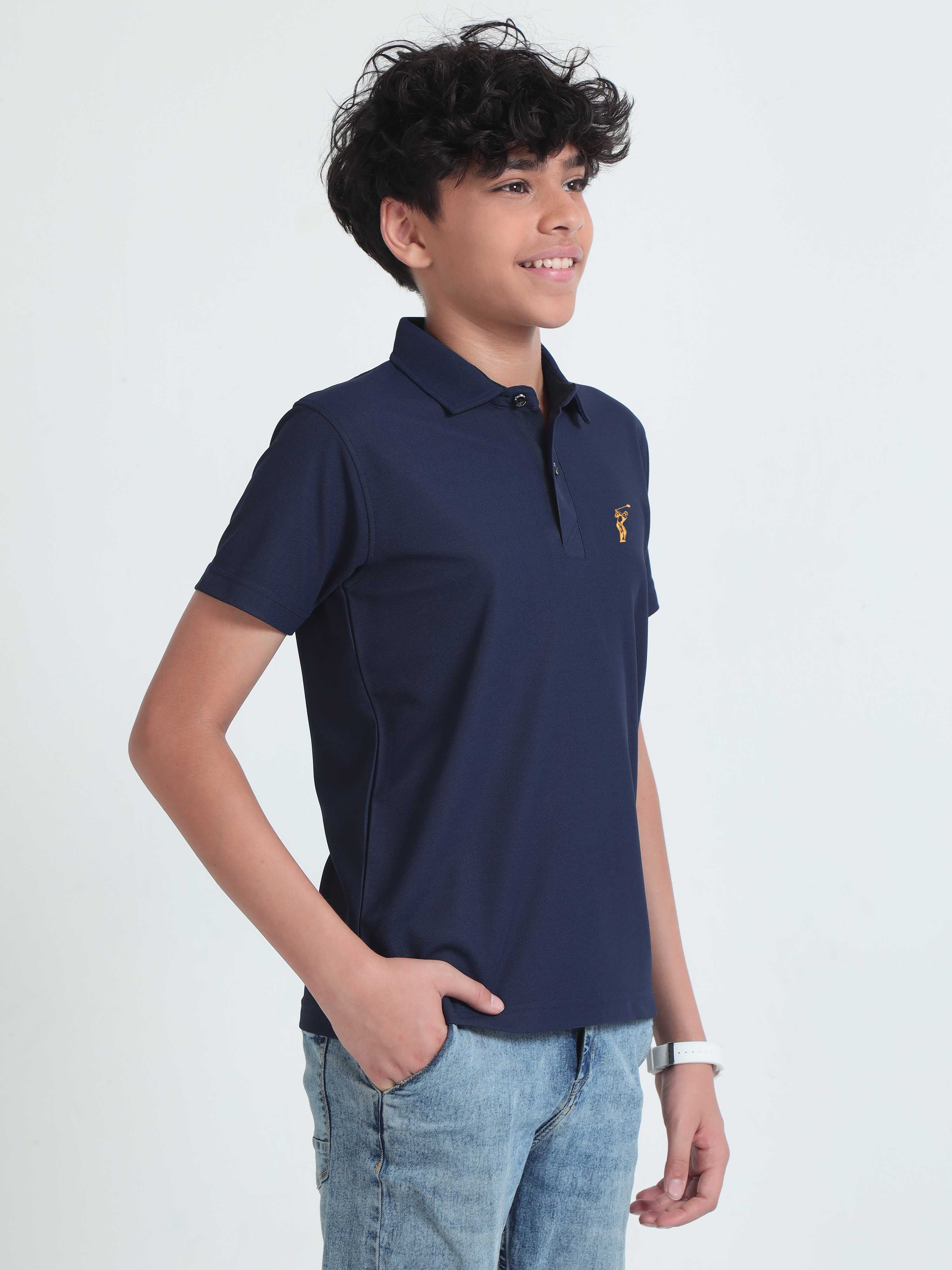 Navy Blue Premium Golf Polo T-Shirt - Image 4