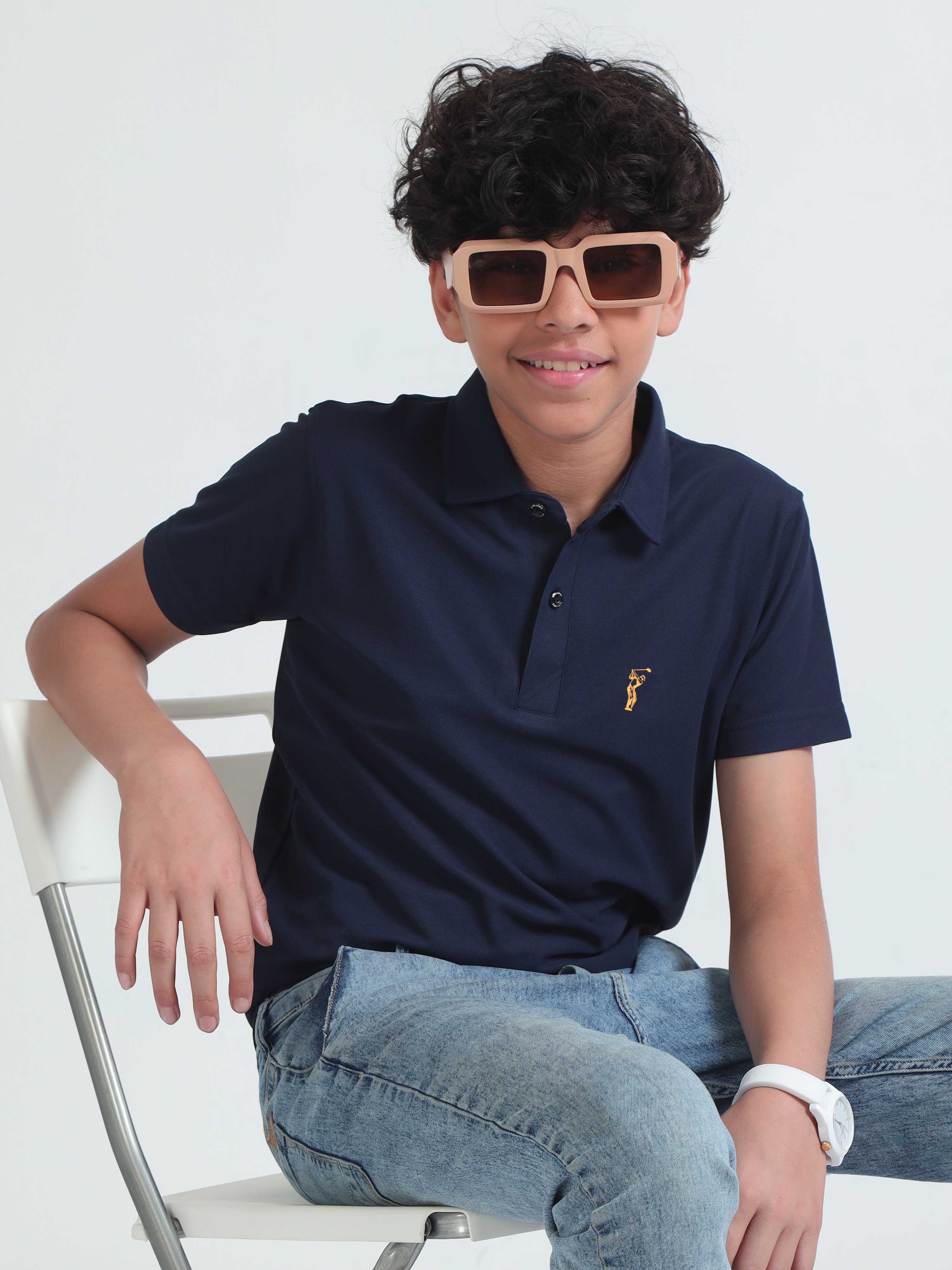 Navy Blue Premium Golf Polo T-Shirt - Image 8