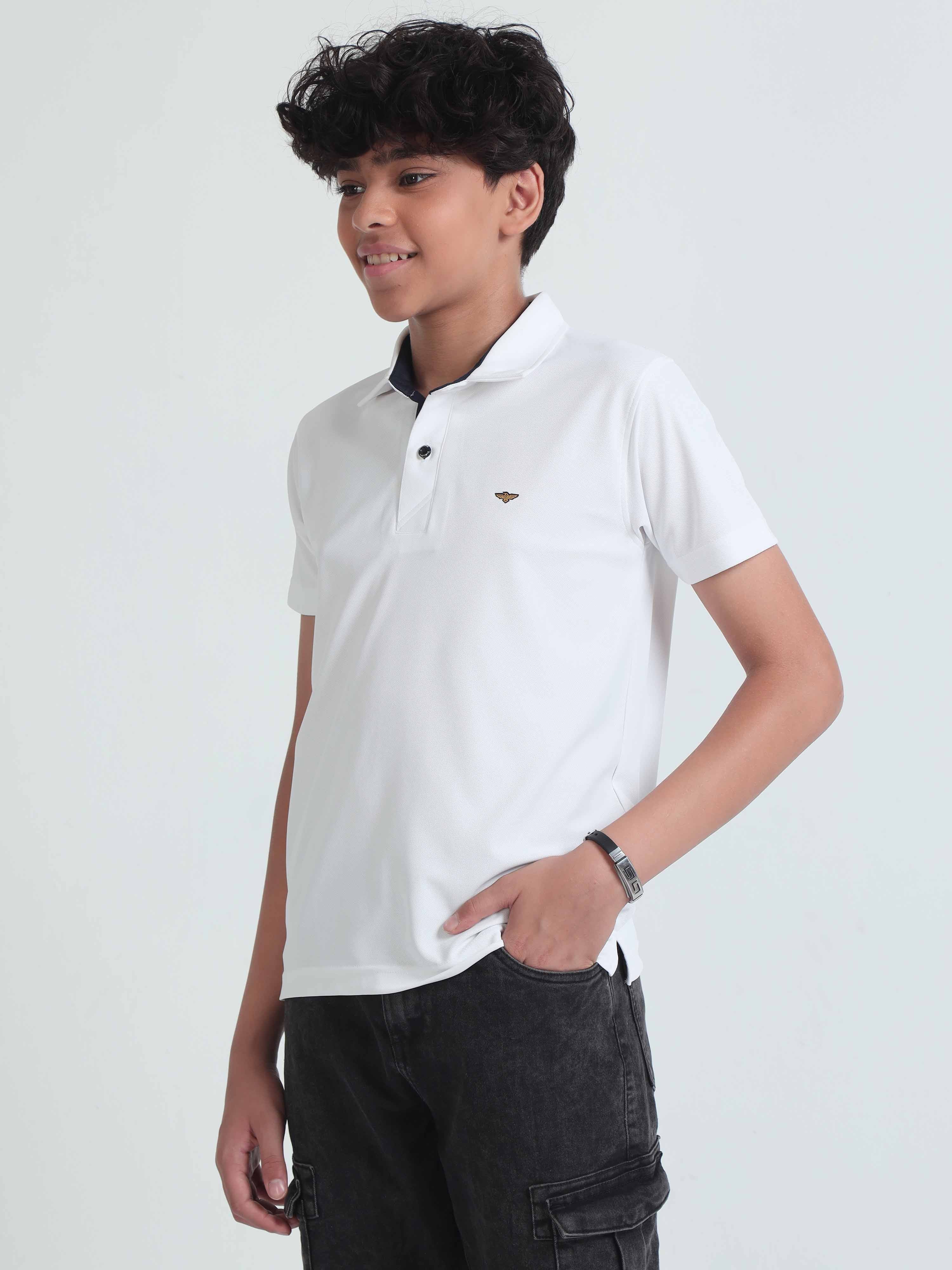 White Premium Polo T-Shirts - Image 3