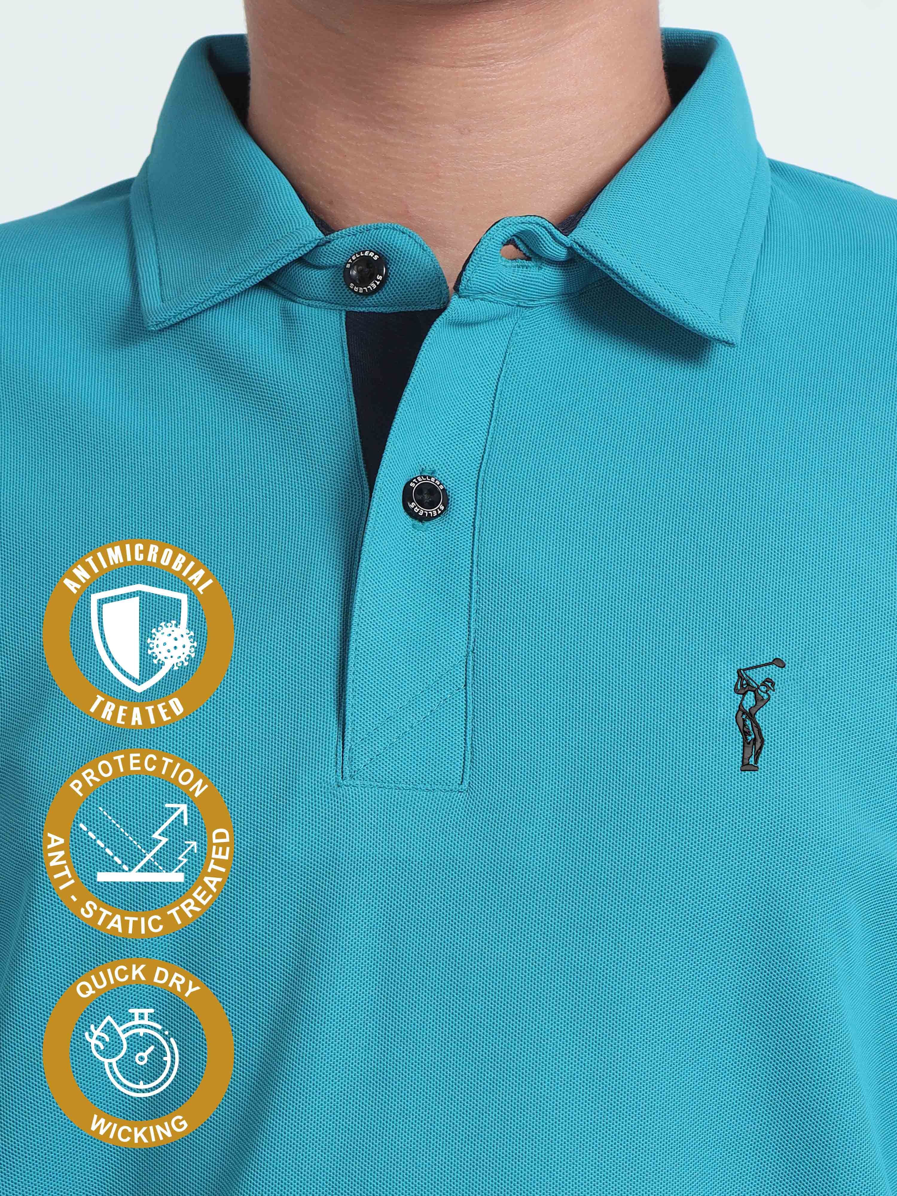 Jade Green Premium Golf Polo T-Shirt - Image 5