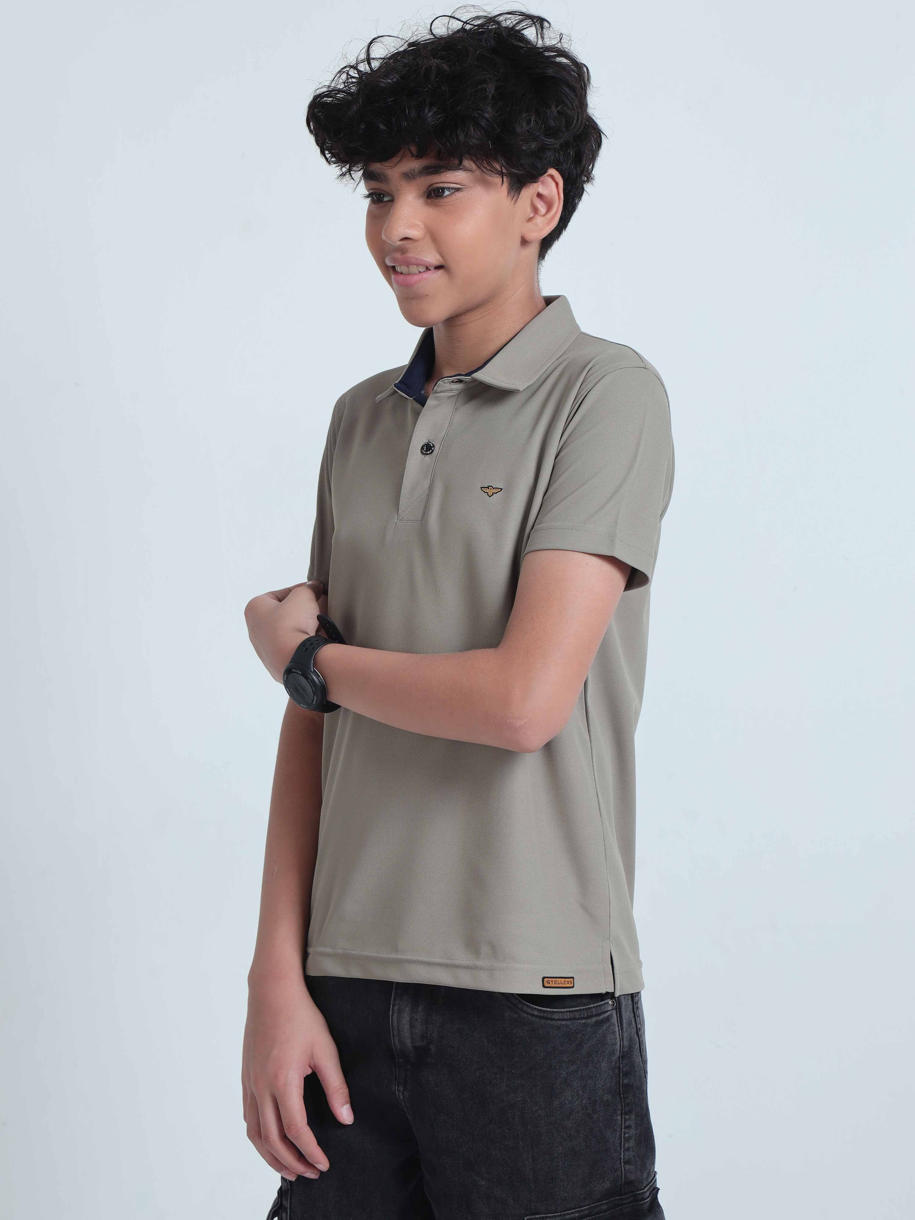 Moose Grey Premium Polo T-Shirts - Image 3