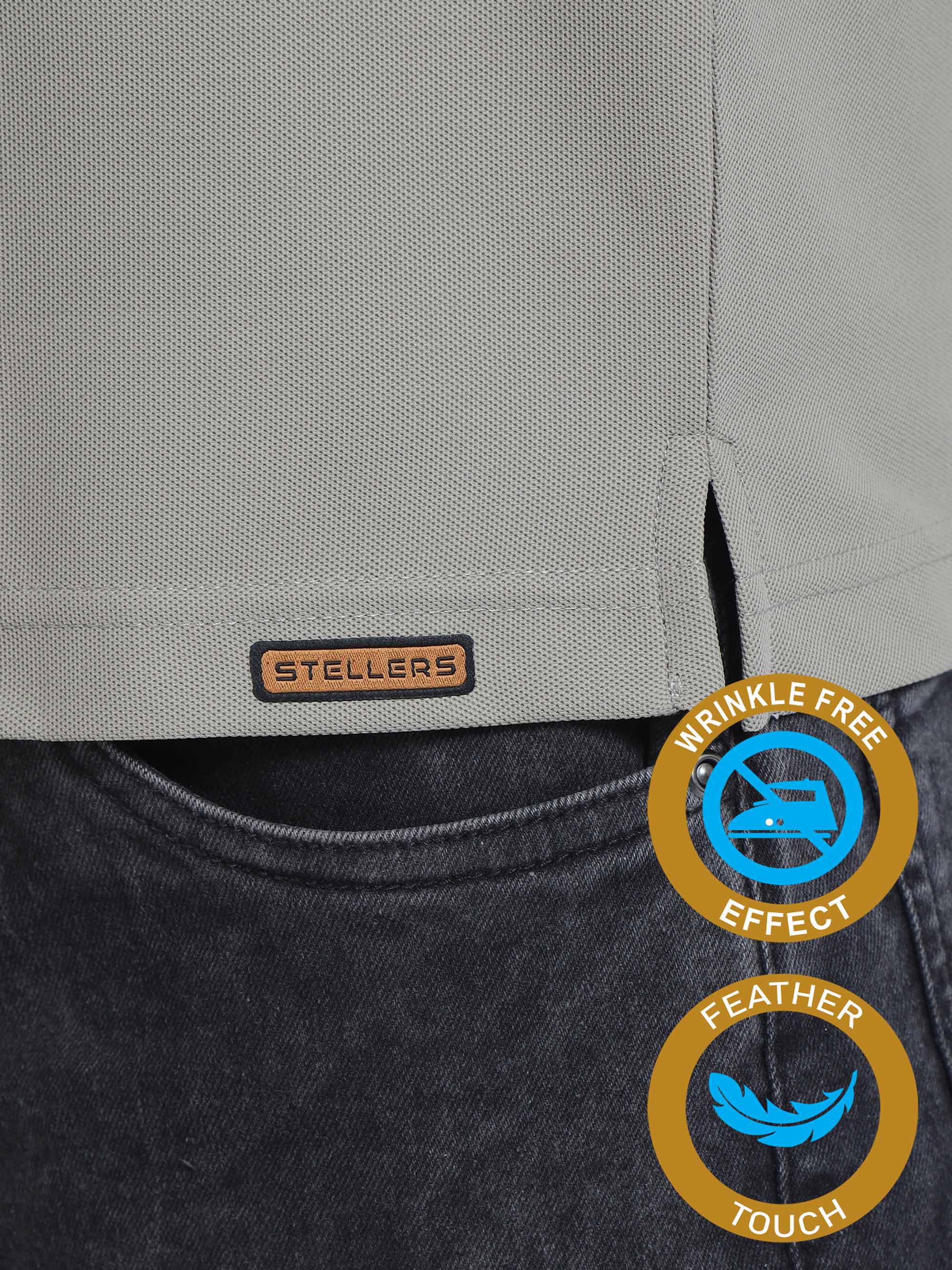 Moose Grey Premium Polo T-Shirts - Image 6