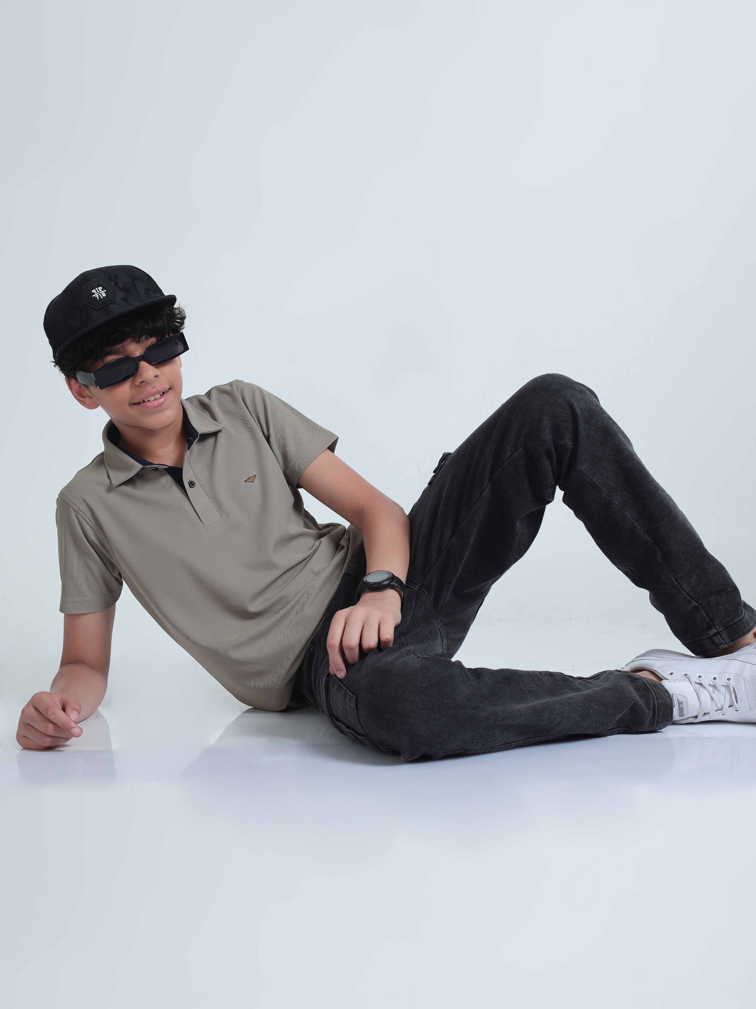 Moose Grey Premium Polo T-Shirts - Image 7