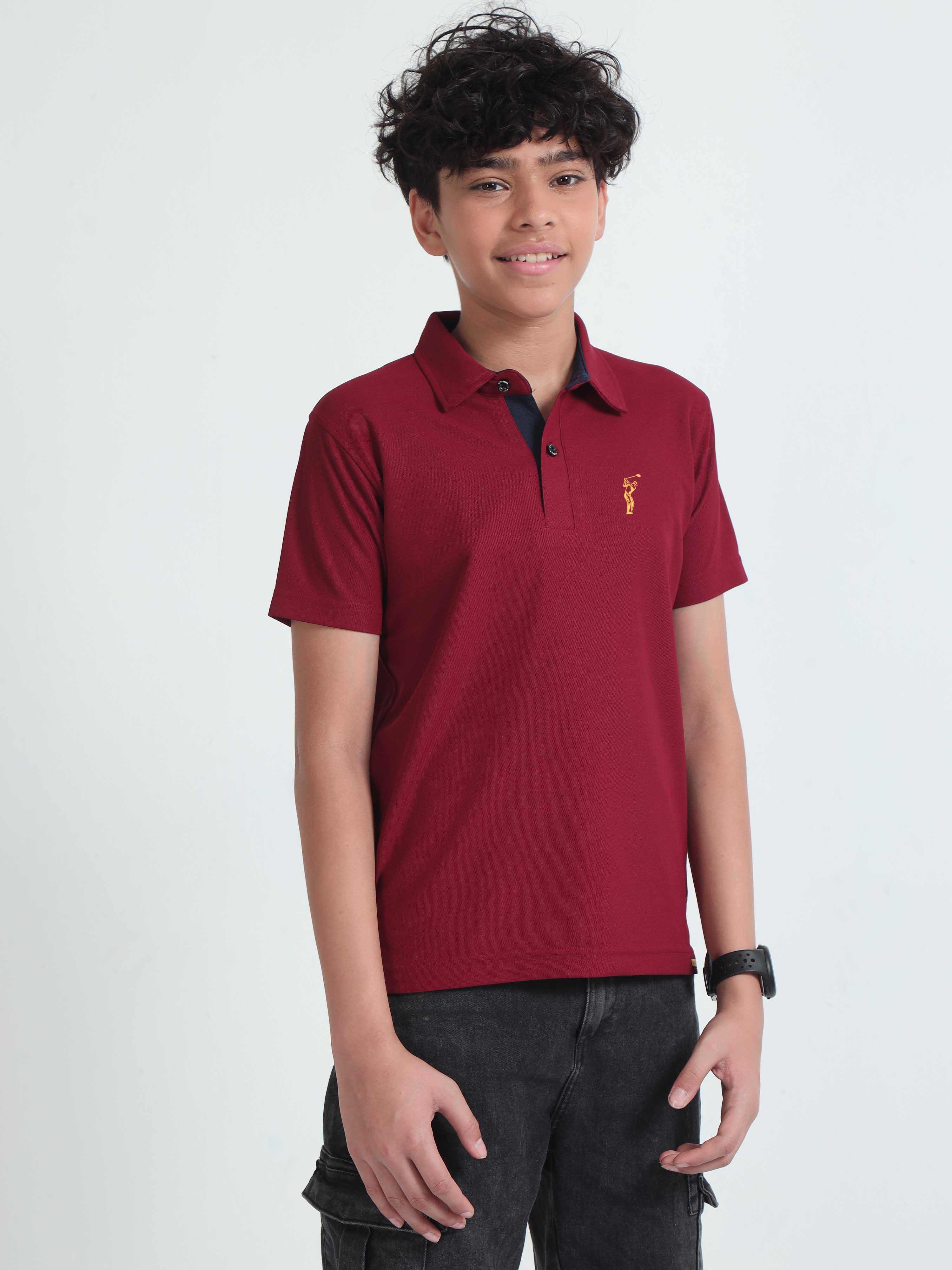 Maroon Premium Golf Polo T-Shirt - Image 4