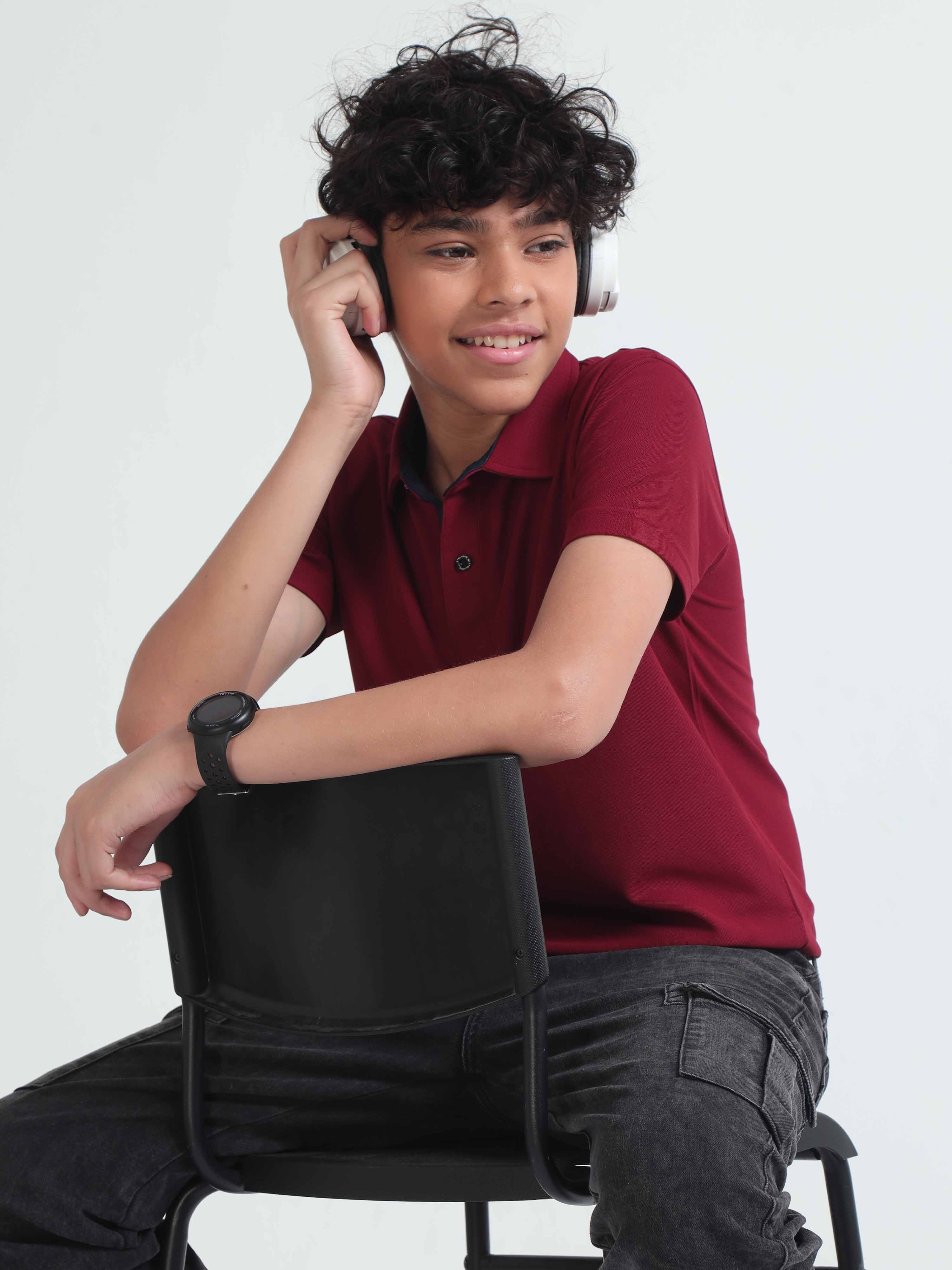 Maroon Premium Golf Polo T-Shirt - Image 8