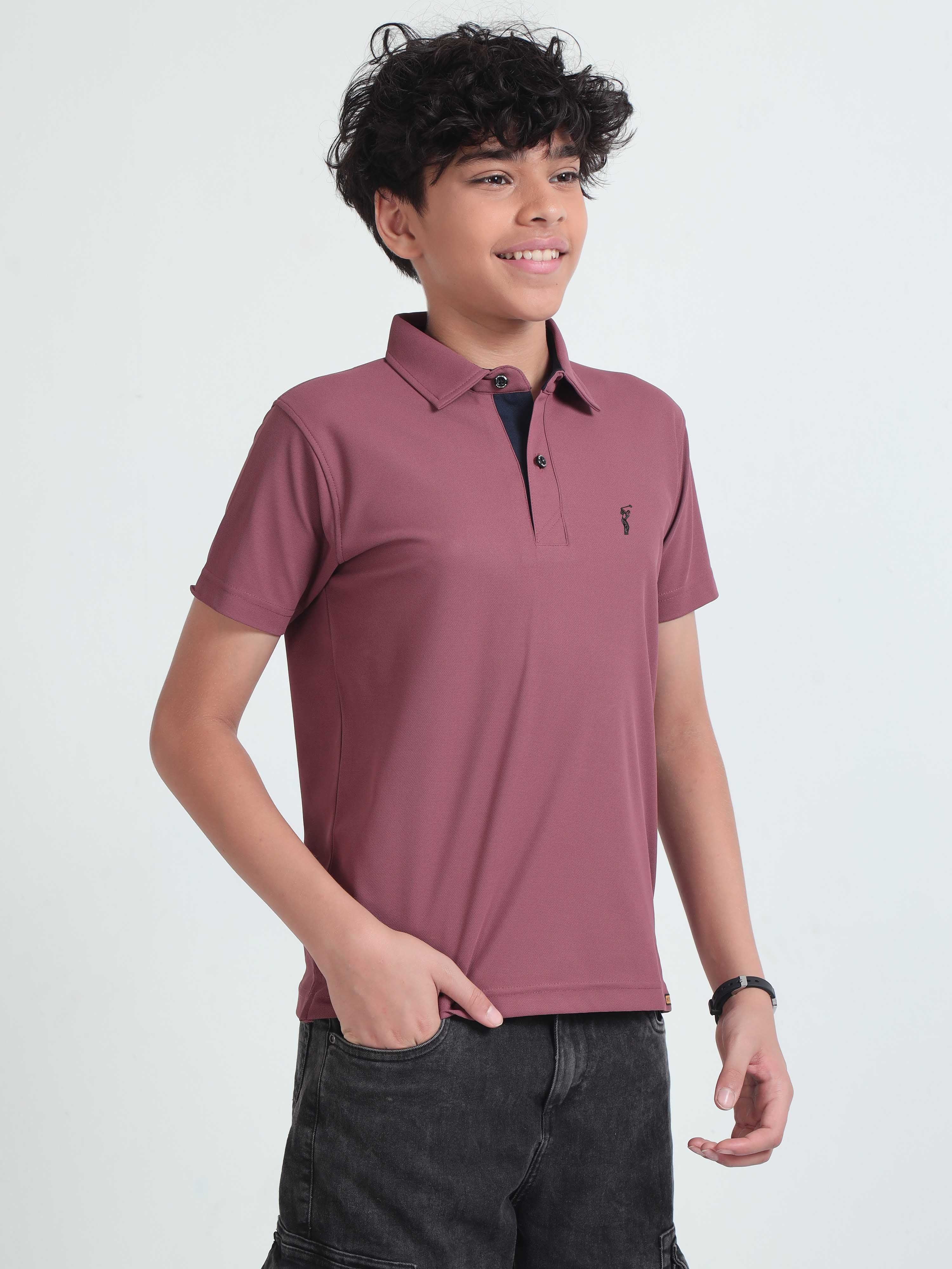 Mauve Premium Golf Polo T-Shirt - Image 3