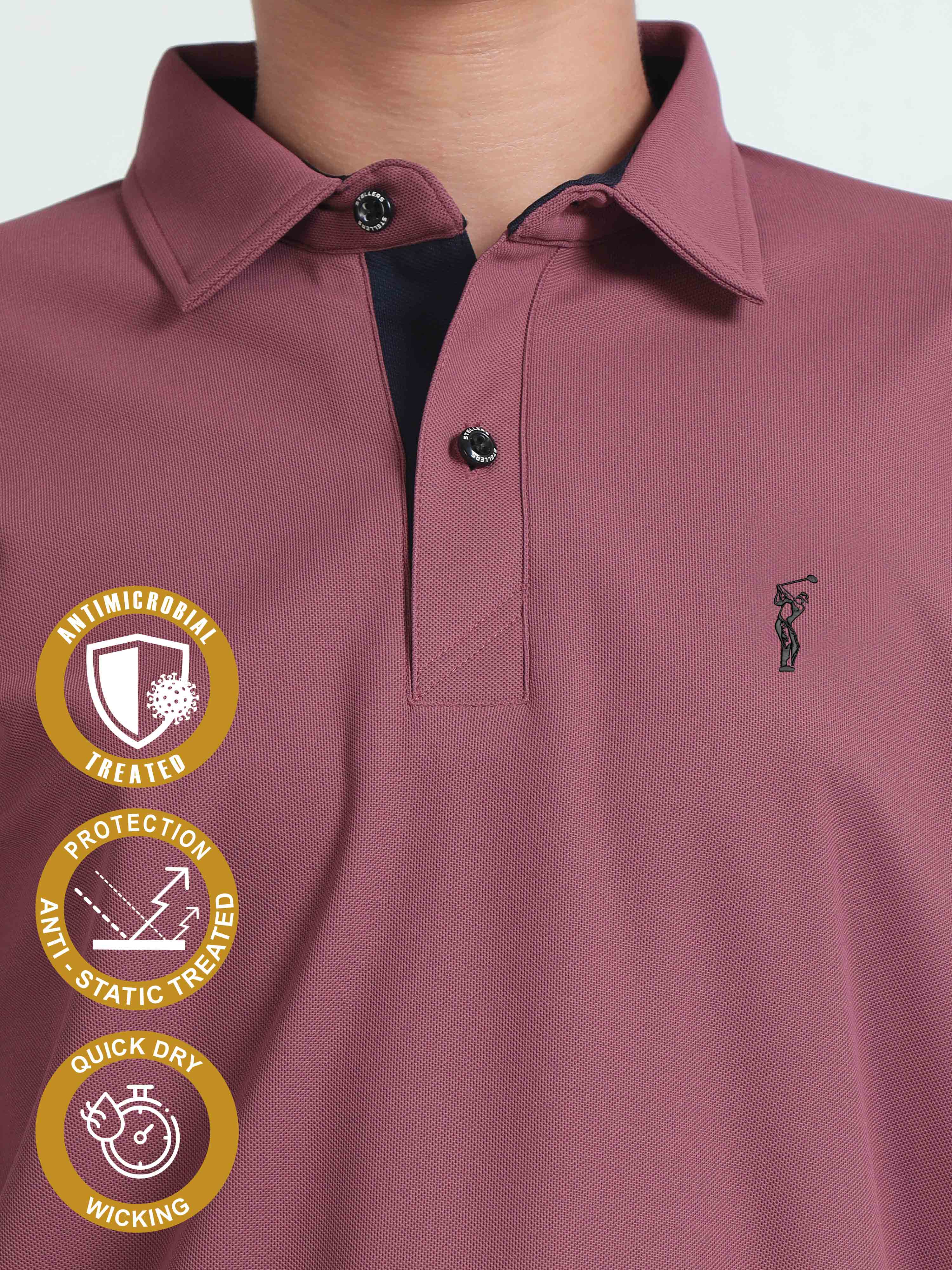 Mauve Premium Golf Polo T-Shirt - Image 5