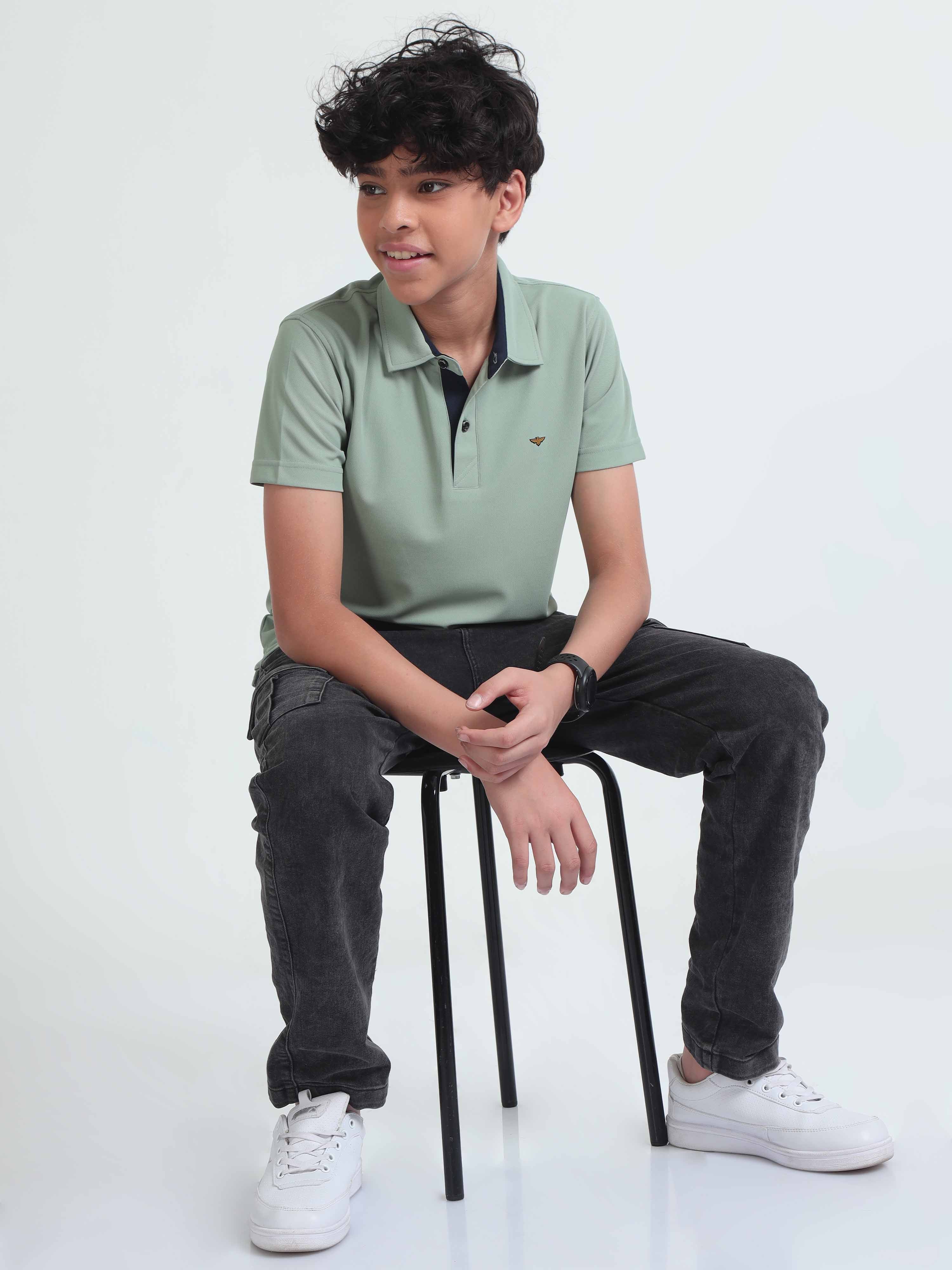 Misty Green Premium Polo T-Shirts - Image 8
