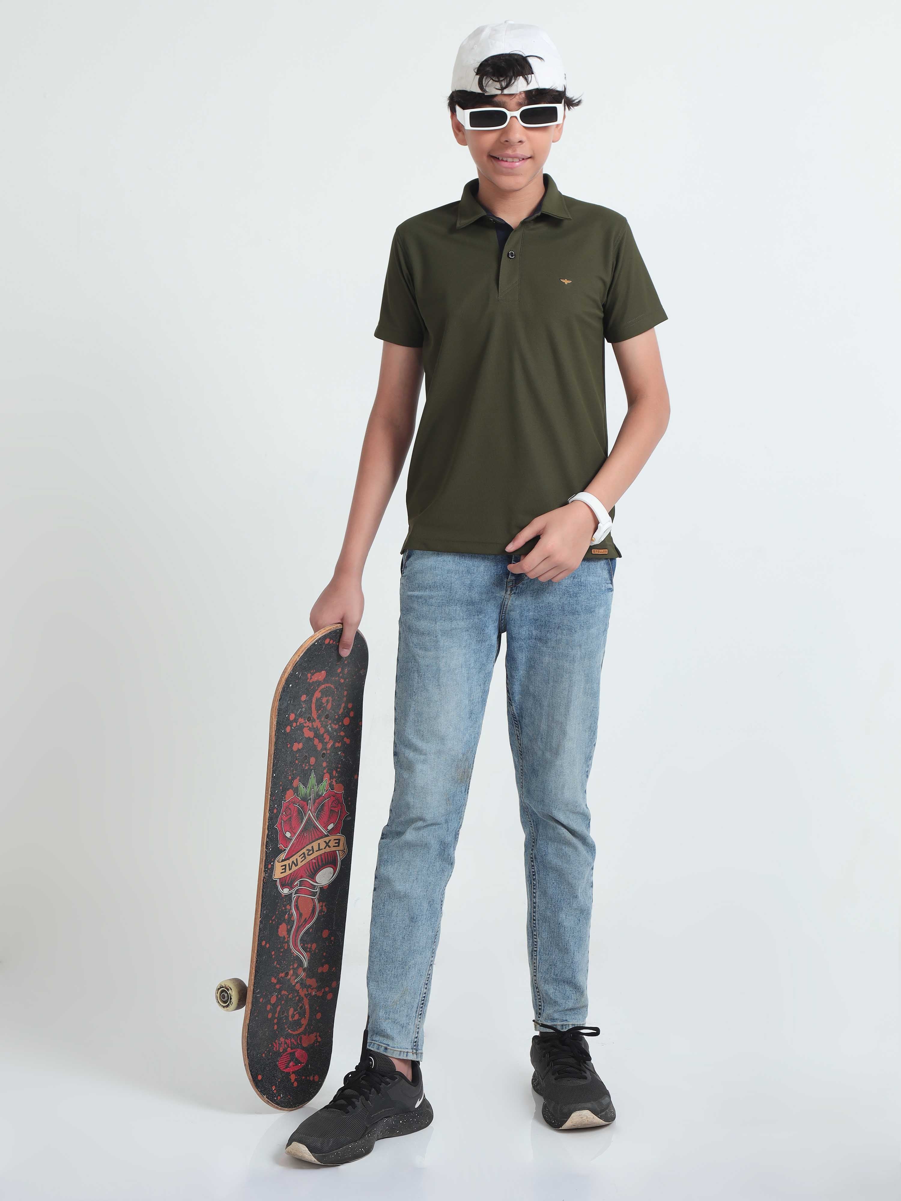 Olive Green Premium Polo T-Shirts - Image 7