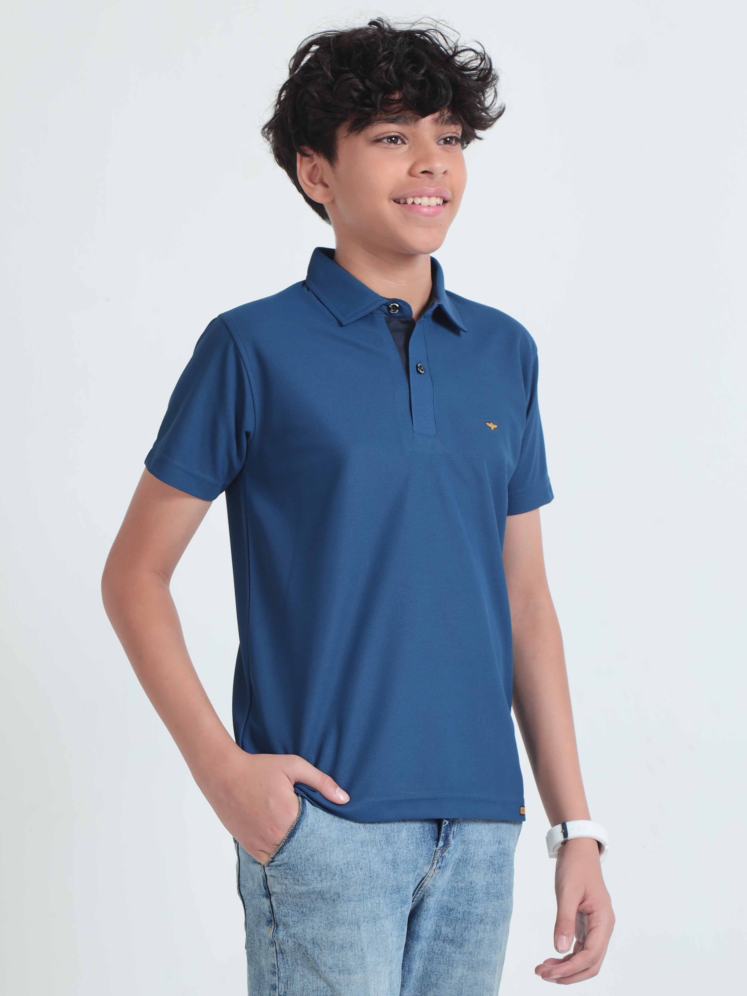Teal Blue Premium Polo T-Shirts - Image 4