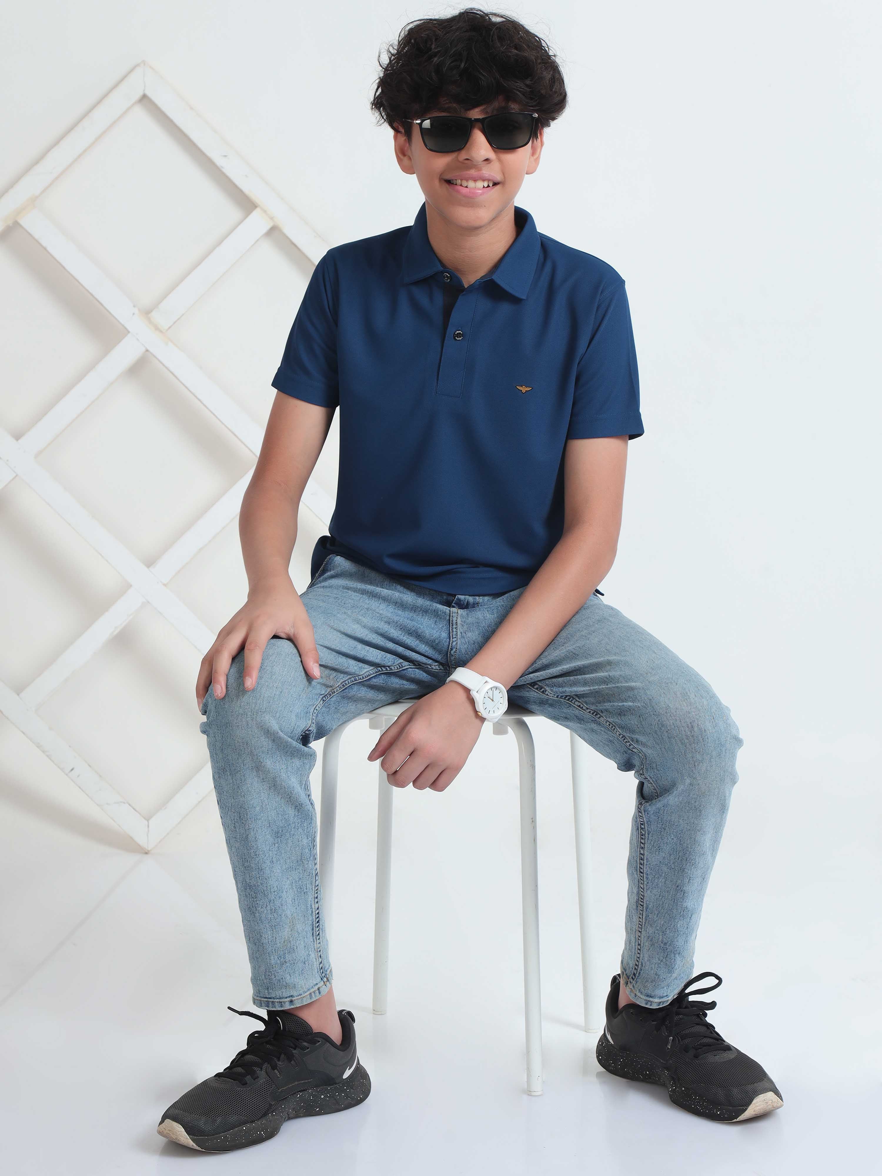 Teal Blue Premium Polo T-Shirts - Image 7