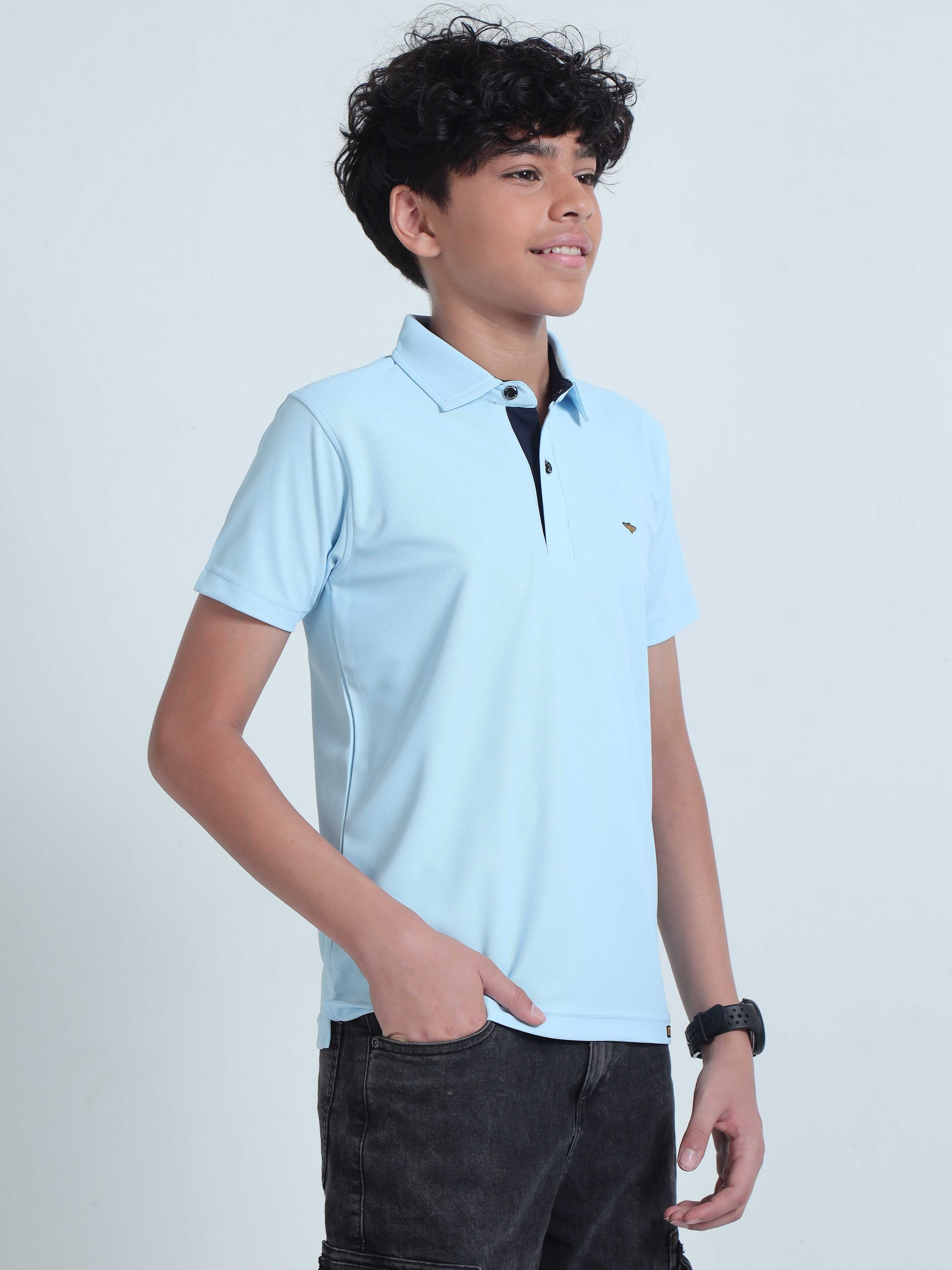 Ice Blue Premium Polo T-Shirts - Image 4