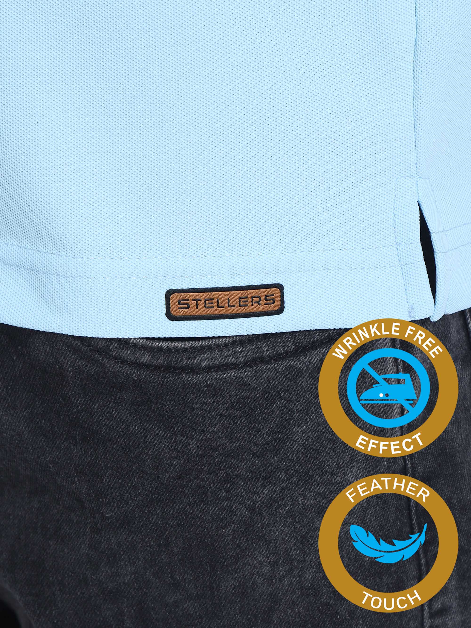 Ice Blue Premium Polo T-Shirts - Image 7