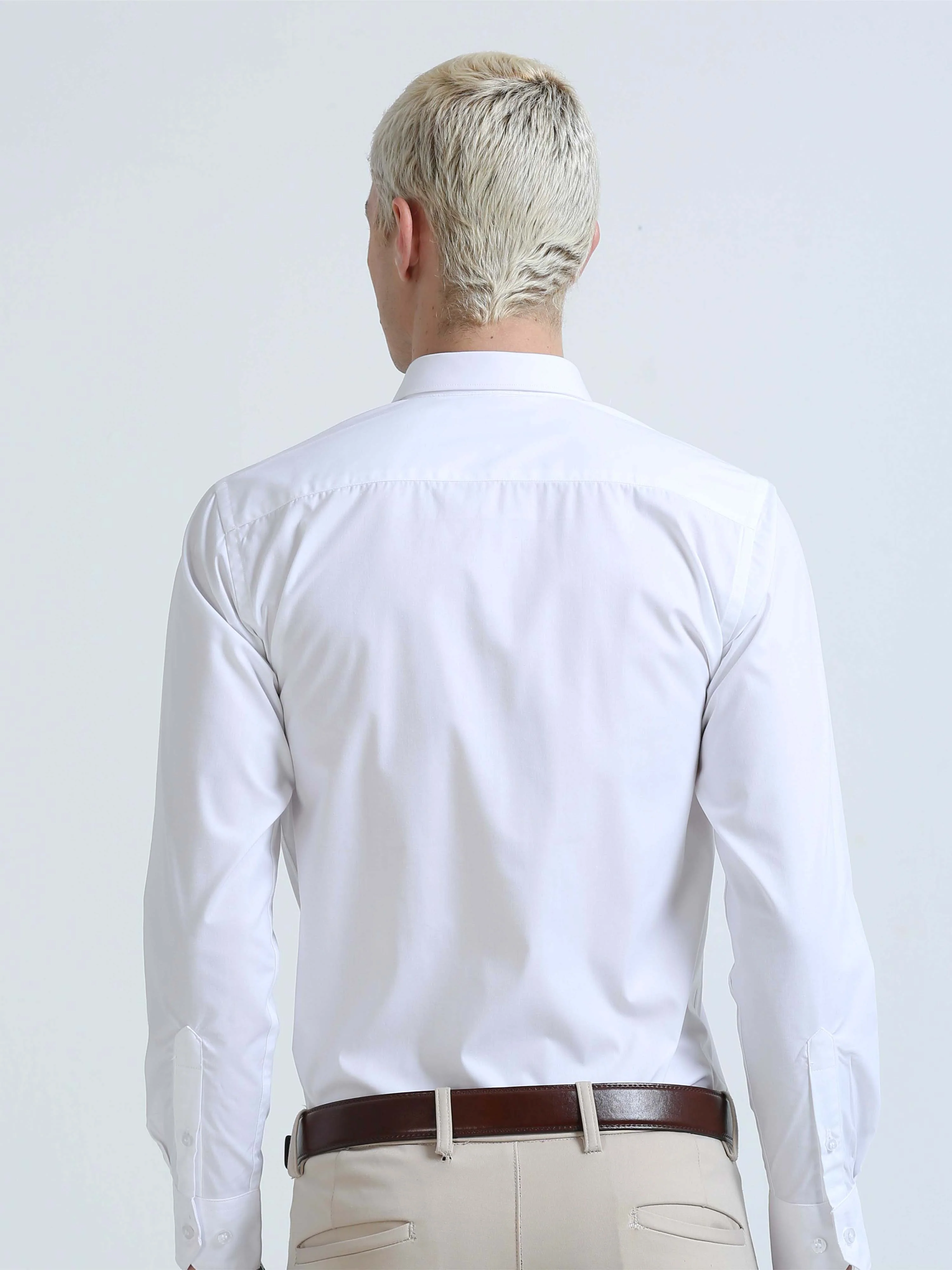 White Men's Premium Poplin Office Formals - Image 4
