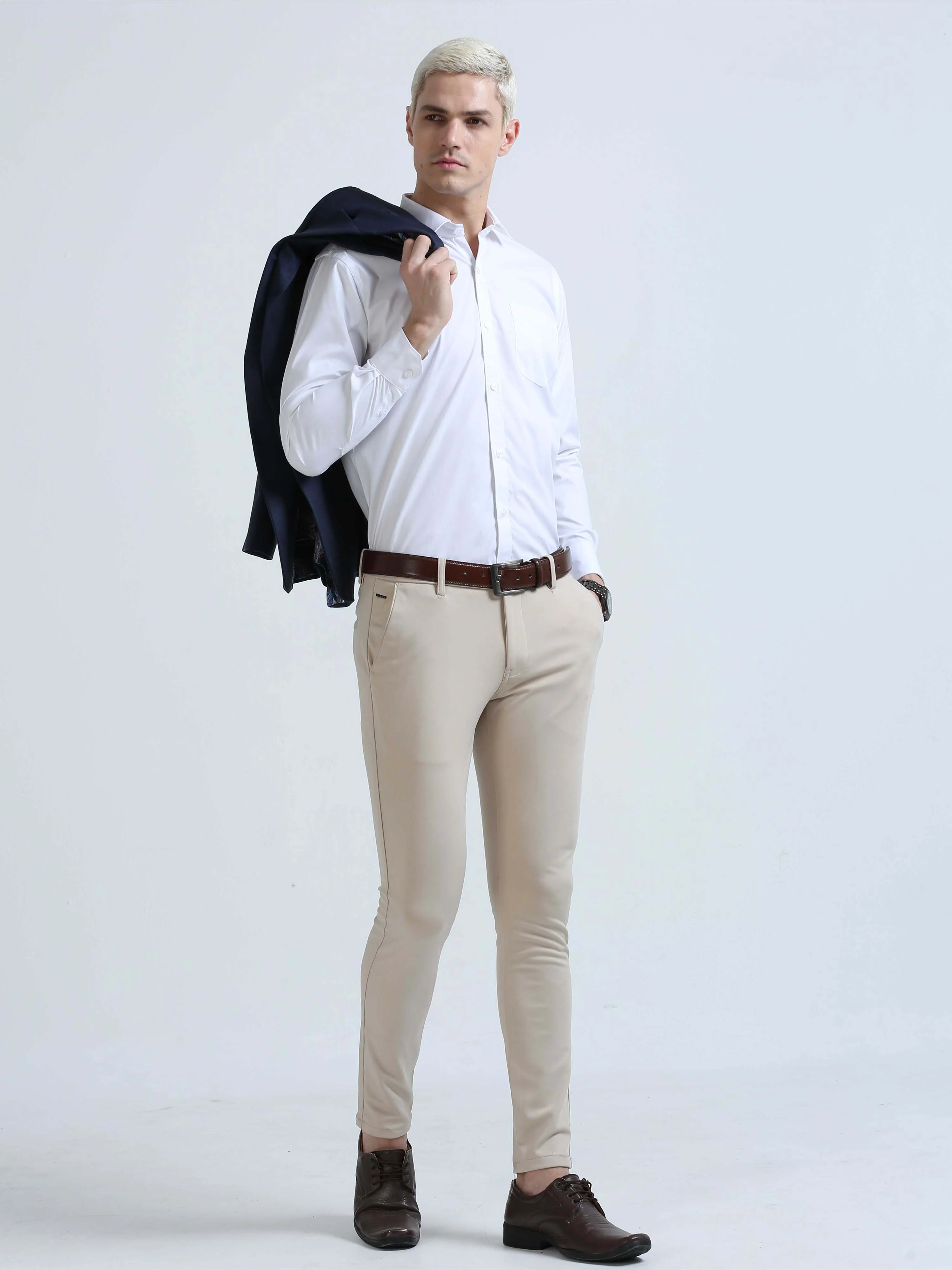 White Men's Premium Poplin Office Formals - Image 6