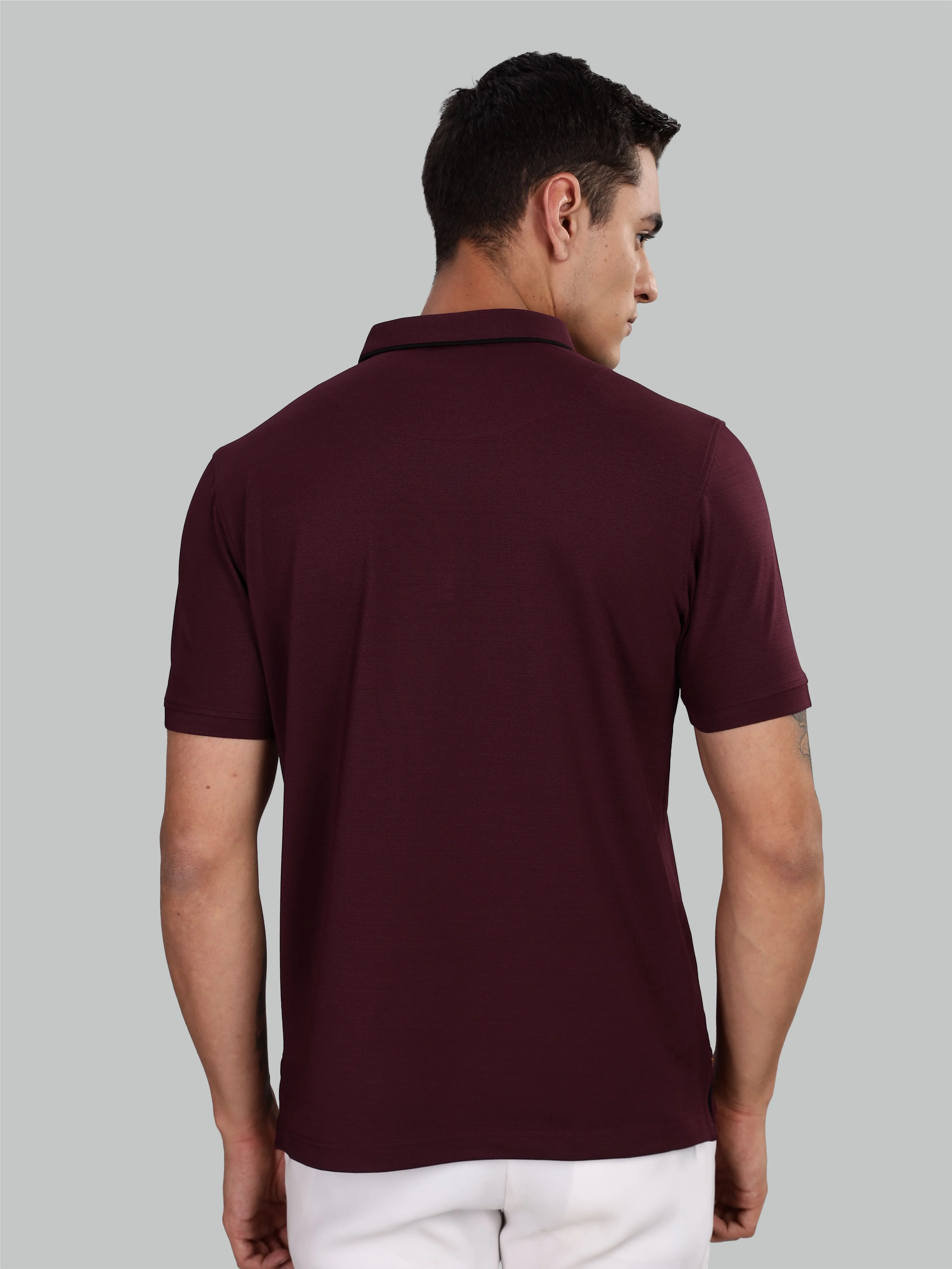 Wine Premium Pique Crush Polo T-Shirt - Image 4