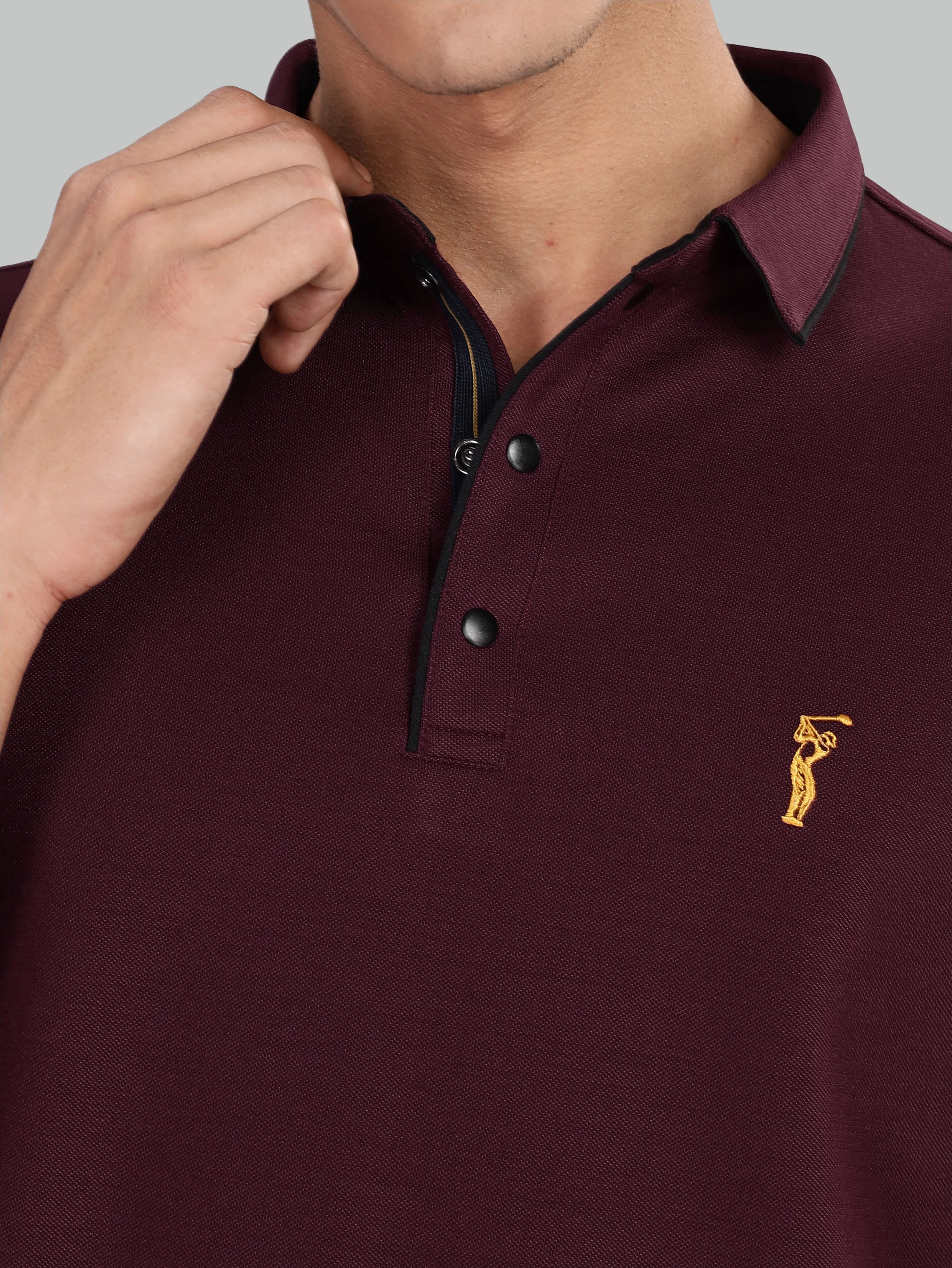 Wine Premium Pique Crush Polo T-Shirt - Image 5