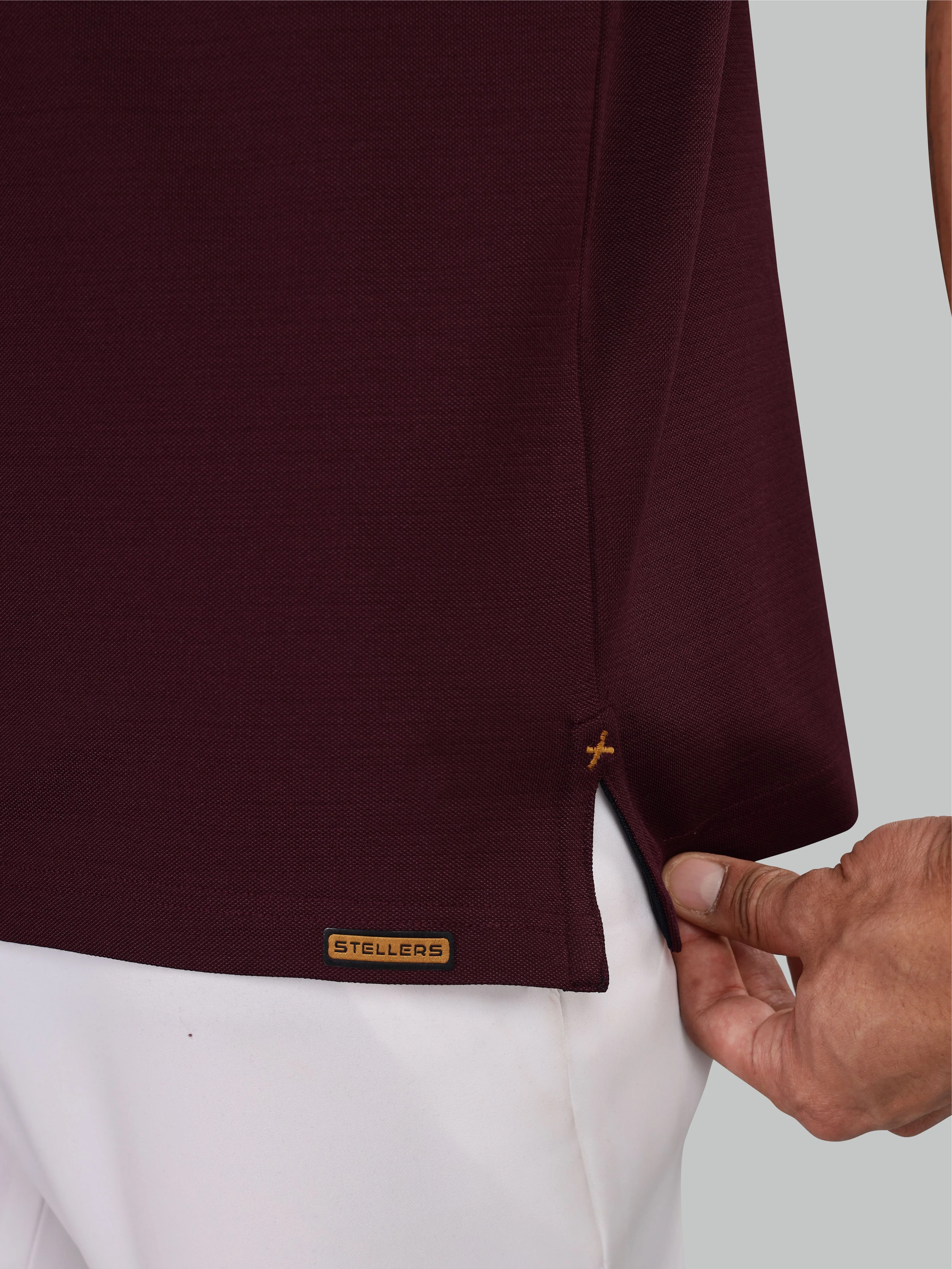 Wine Premium Pique Crush Polo T-Shirt - Image 8