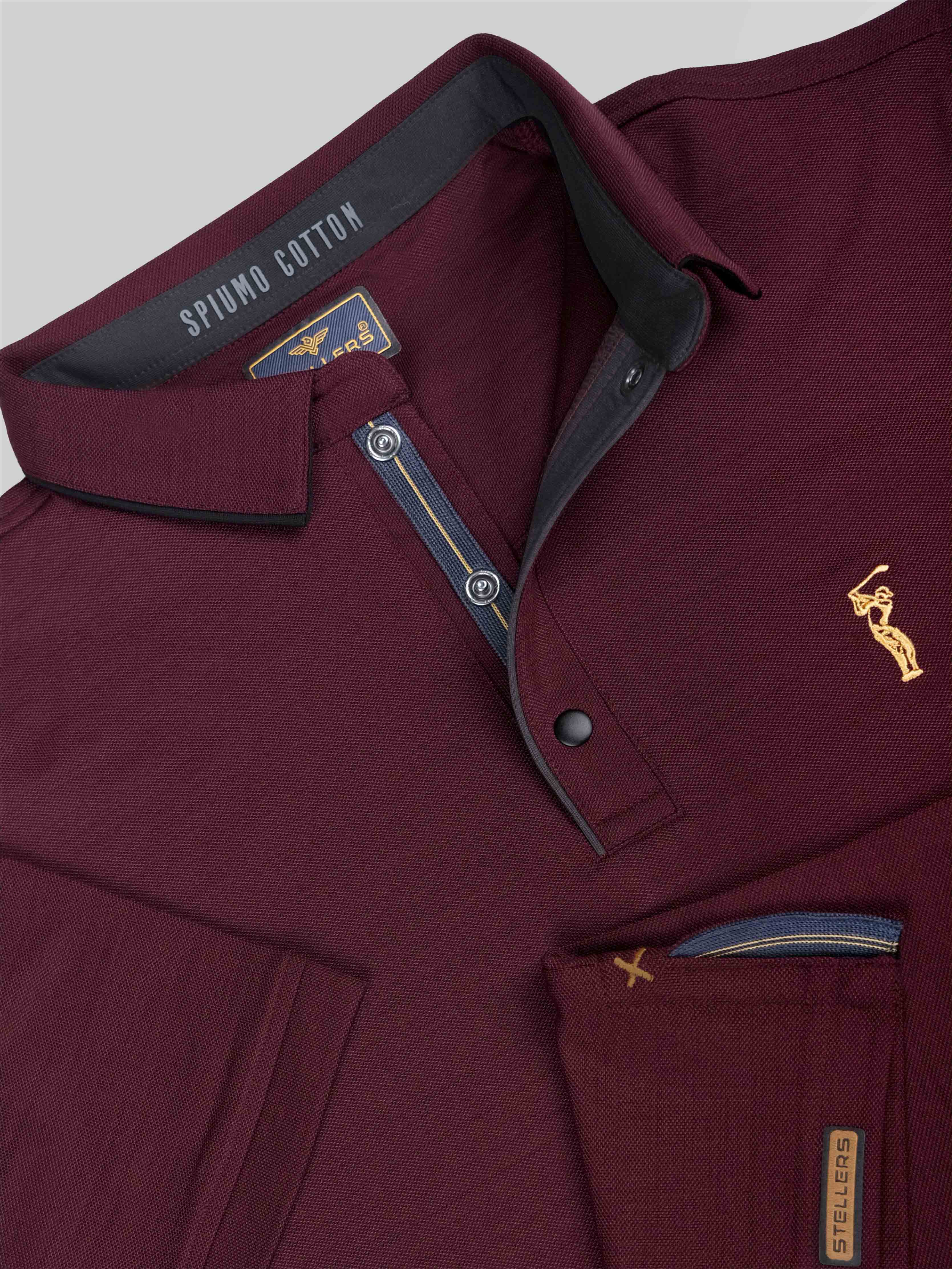 Wine Premium Pique Crush Polo T-Shirt - Image 9
