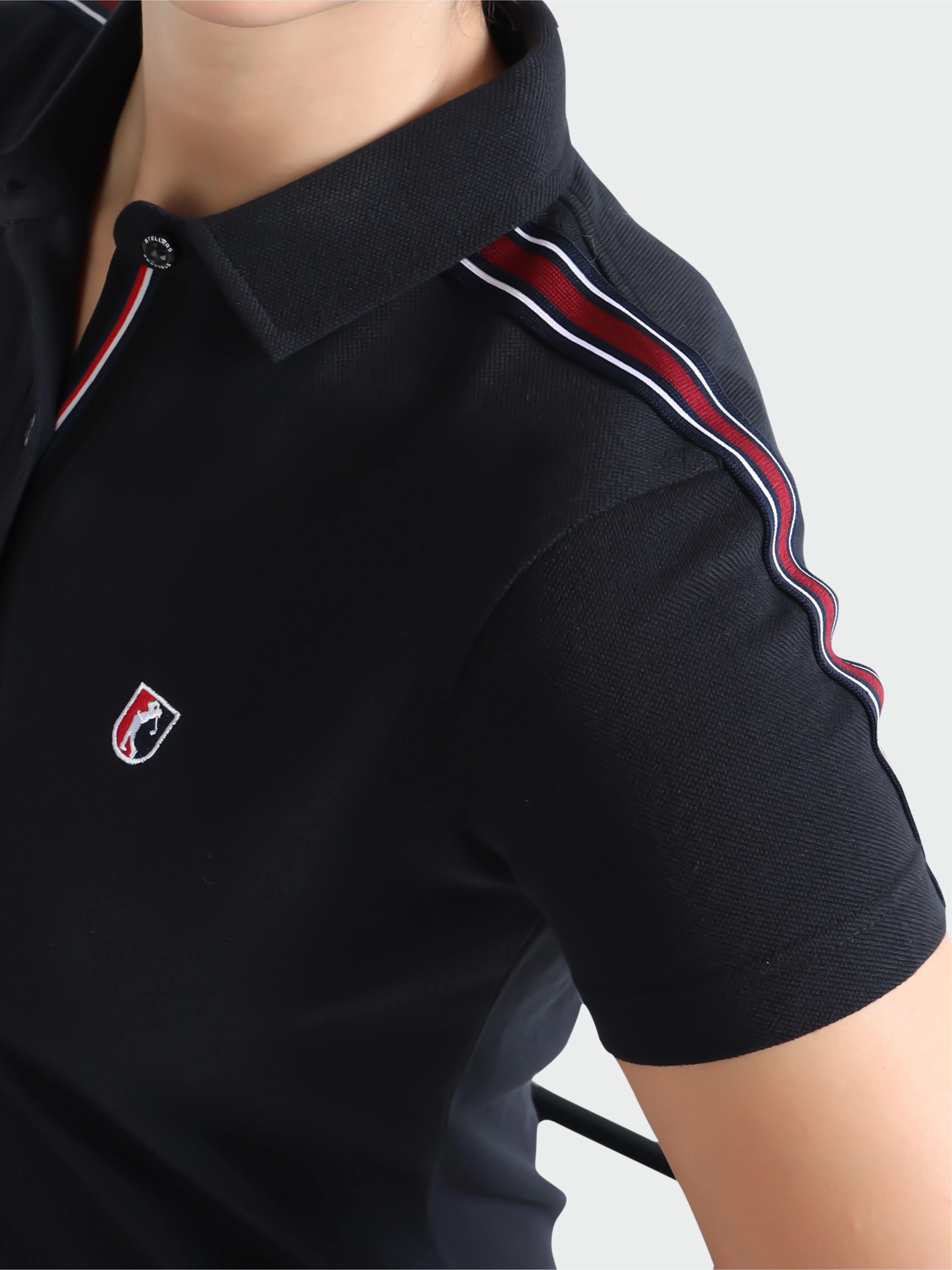 Women Black Regular Fit Polo T-shirt | Premium Cotton | Stretchable | Feather touch feel | Sustainable | Breathable | Light Weight - Image 7