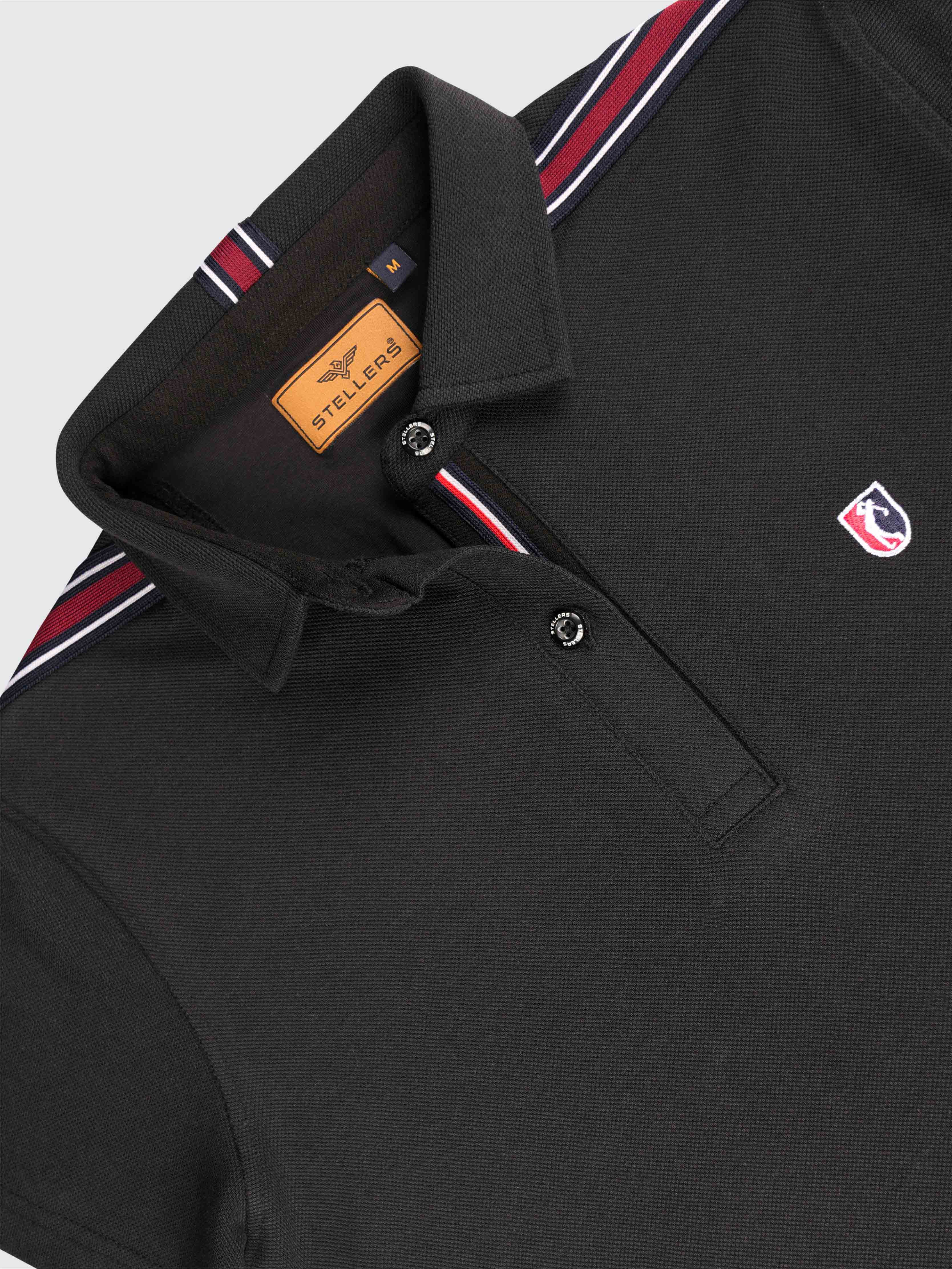 Women Black Regular Fit Polo T-shirt | Premium Cotton | Stretchable | Feather touch feel | Sustainable | Breathable | Light Weight - Image 9