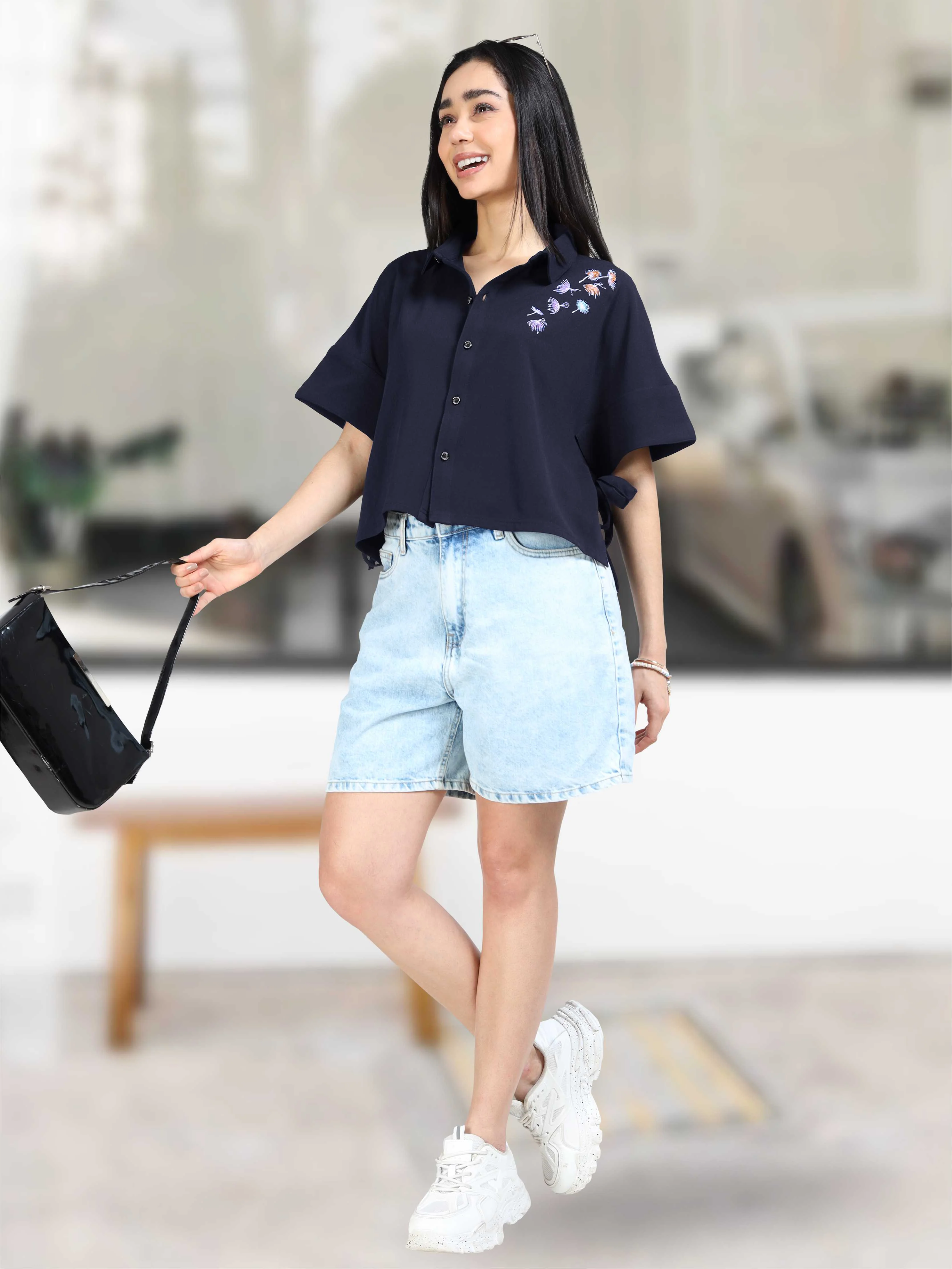 Women Boxy Fit Batwing Sleeve Shirt | Feather Touch Feel | Breathable | Wrinkle Free | Lightweight | - Image 8