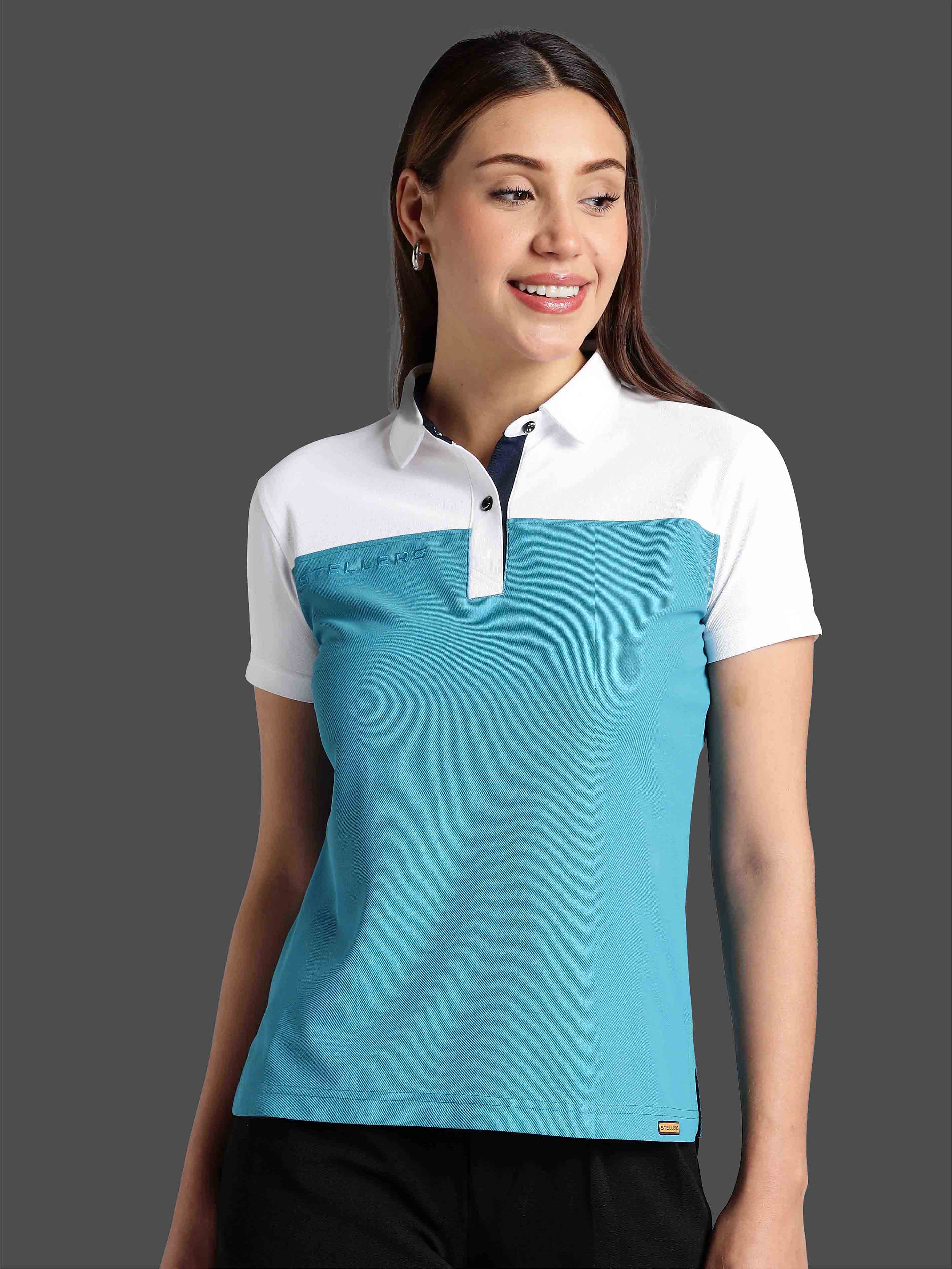 Women's T-Cross Polo T-shirt- Jade Green - Image 3